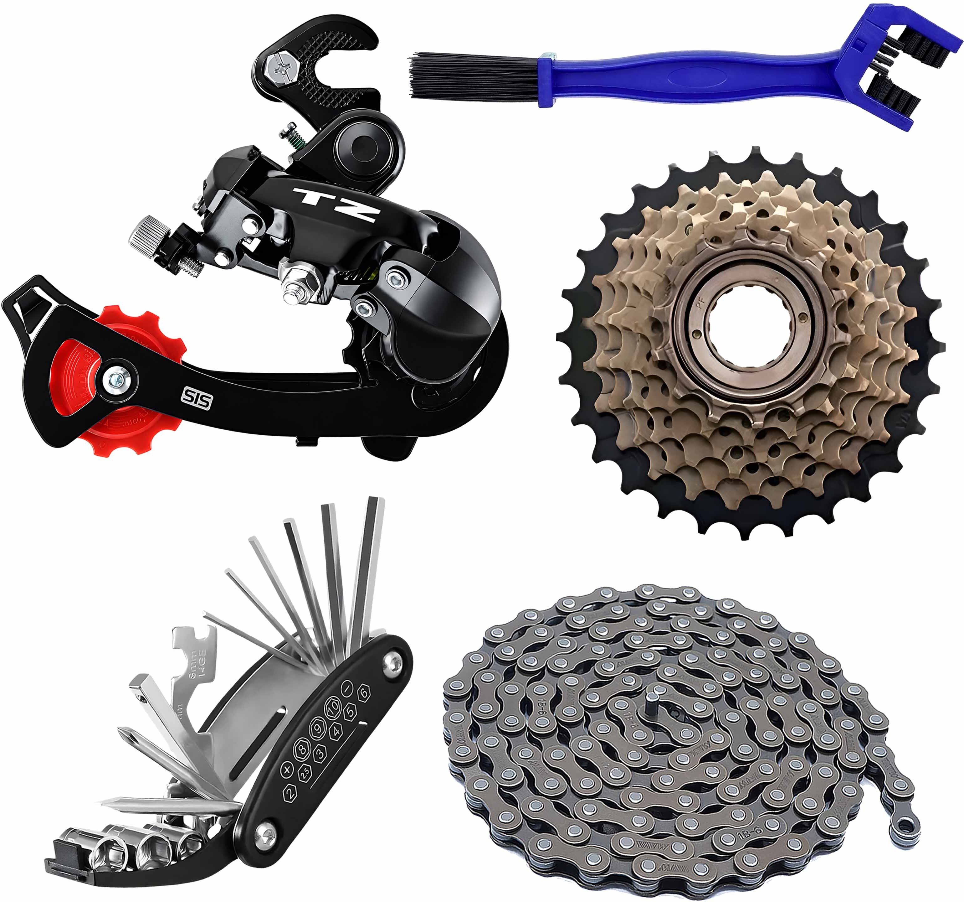 razaiq Cycle 7 Speed Freewheel TZ Tourney Rear Derailleur Chain Tool Kit Combo Set Bicycle Brake Disk-picture-27