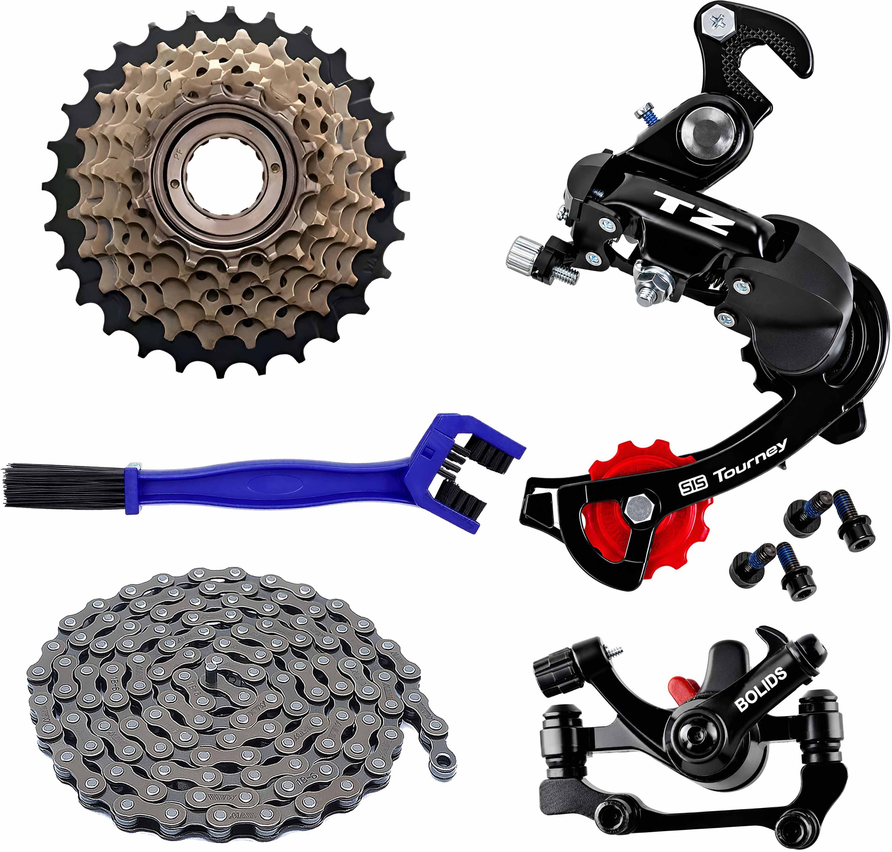 razaiq Cycle Gear Upgrade Kit Disc Brake TZ Tourney Chain Freewheel Brush Combo Bicycle Brake Disk-picture-20