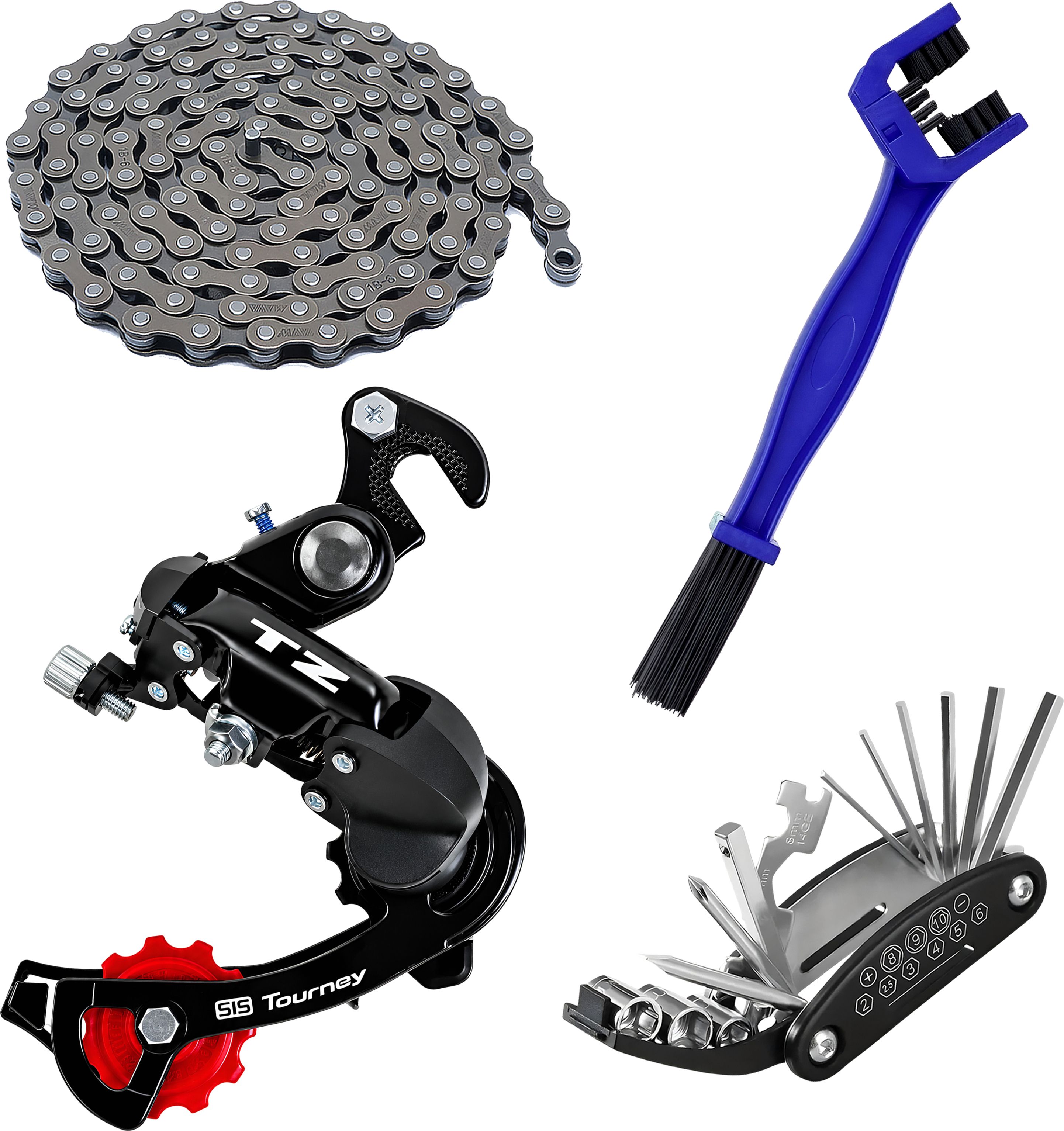 razaiq Cycle Rear Gear Changer 6/7 Speed with Chain Tool Kit & Cleaner Brush Set Bicycle Brake Disk-picture-25
