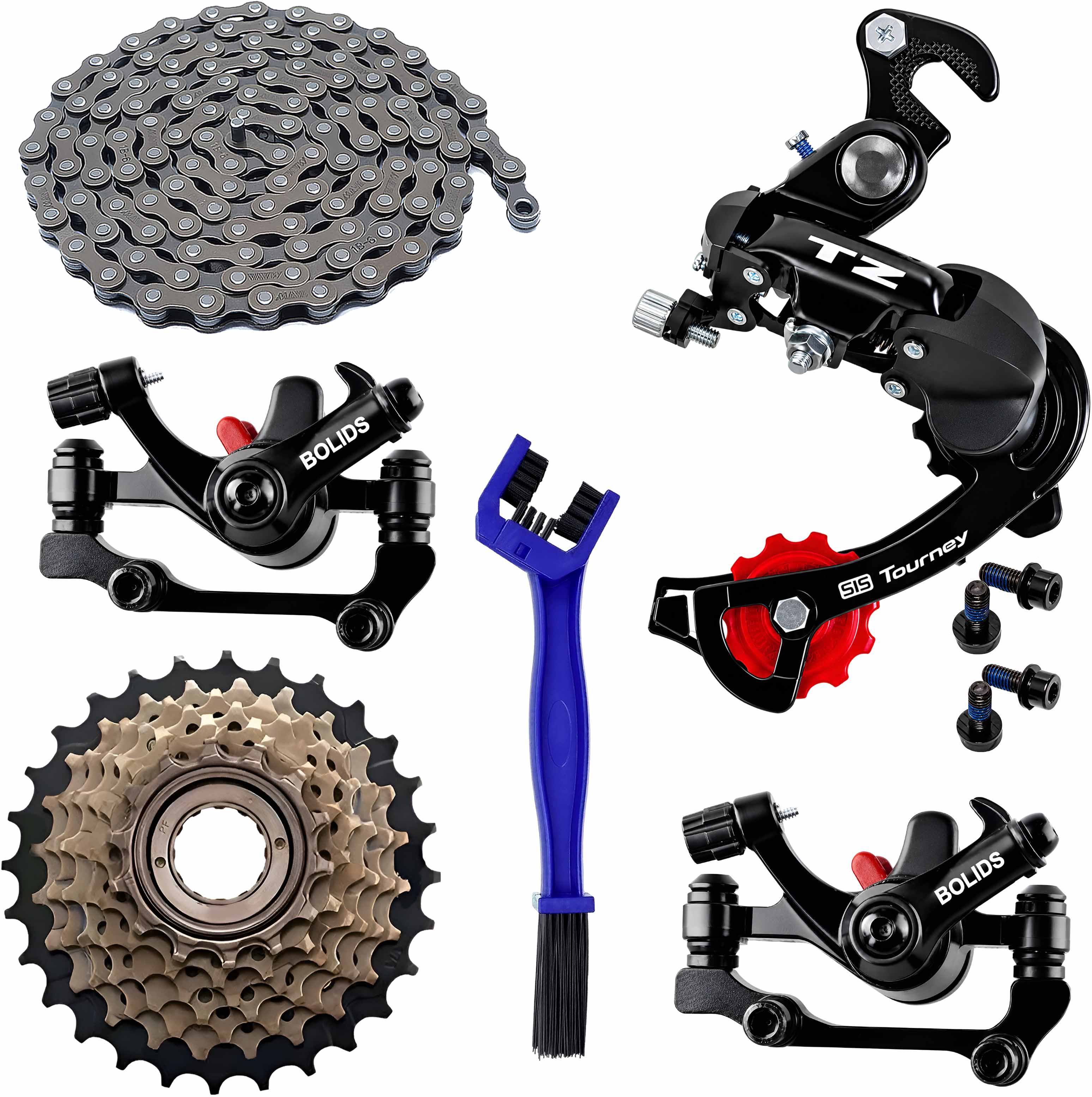 razaiq TZ Tourney 6/7 Speed Cycle Kit Disc Brake Chain Freewheel Gear Repair Set Bicycle Brake Disk-picture-40