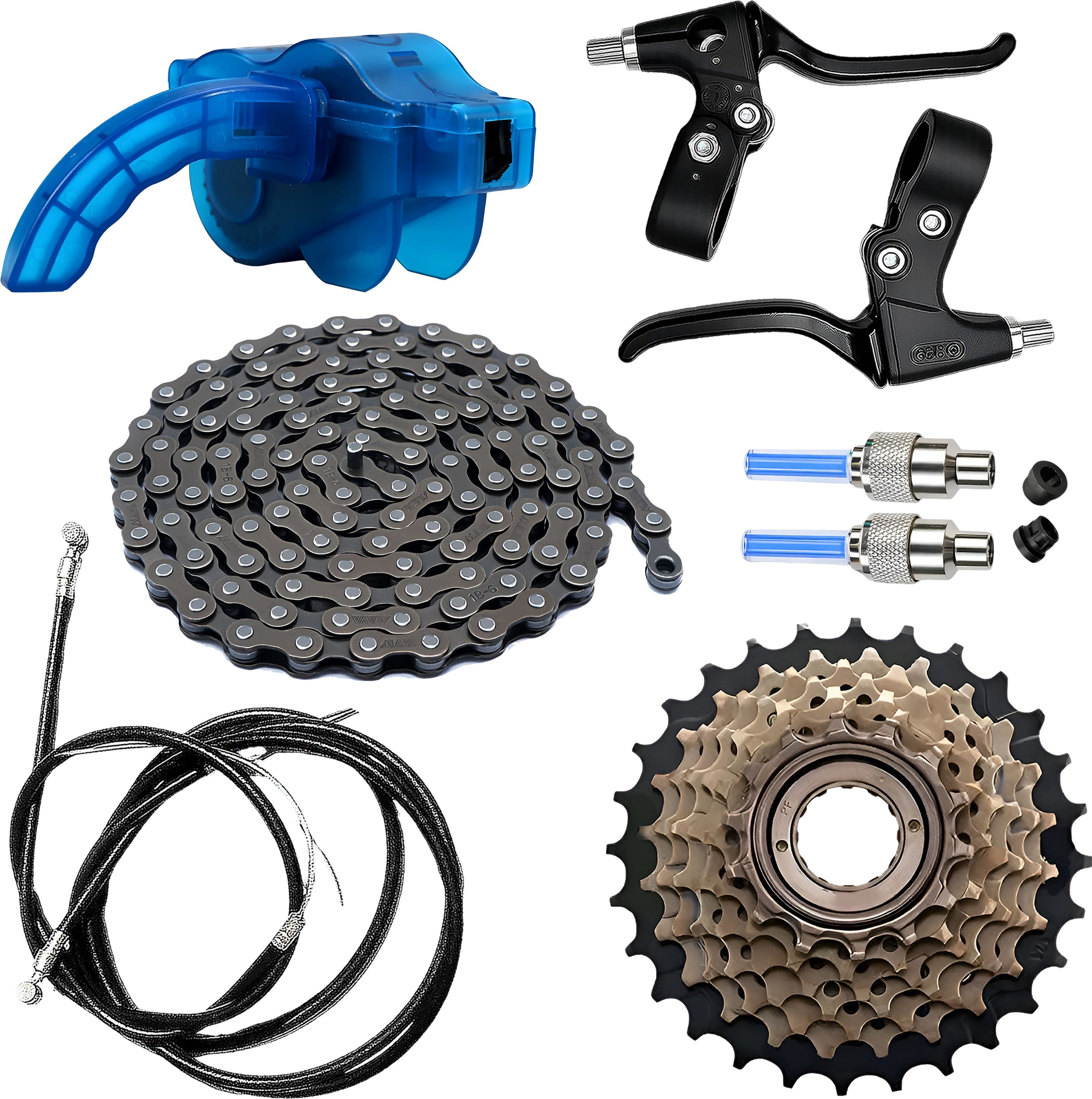 razaiq Cycle Chain Washer with 116 Link Chain, Cassette & LED Wheel Valve Caps Bicycle Brake Disk-picture-22