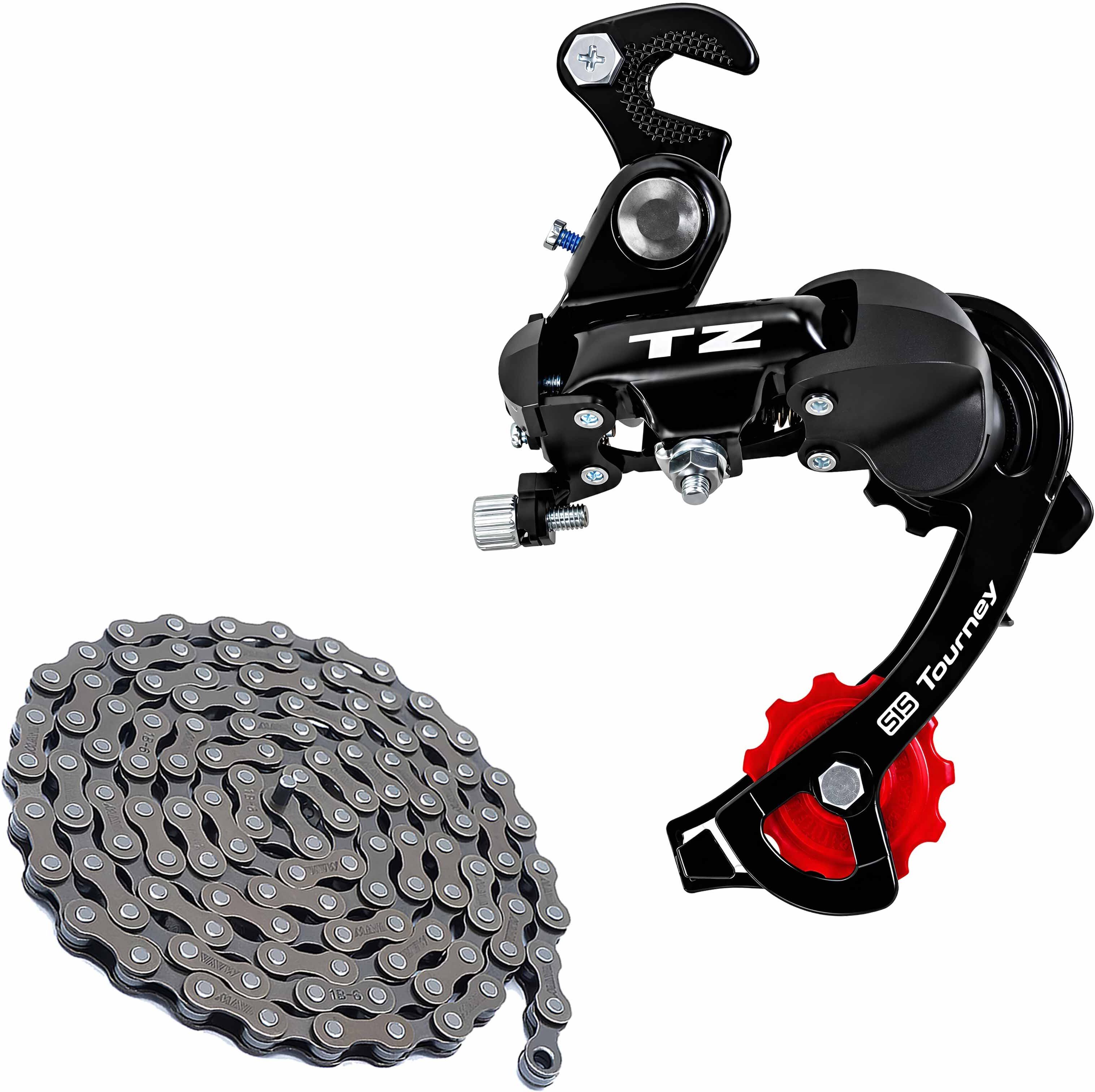 razaiq Cycle 116 Link Chain and TZ Tourney Rear Derailleur 6/7 Speed Alloy Gear Kit Bicycle Brake Disk-picture-31