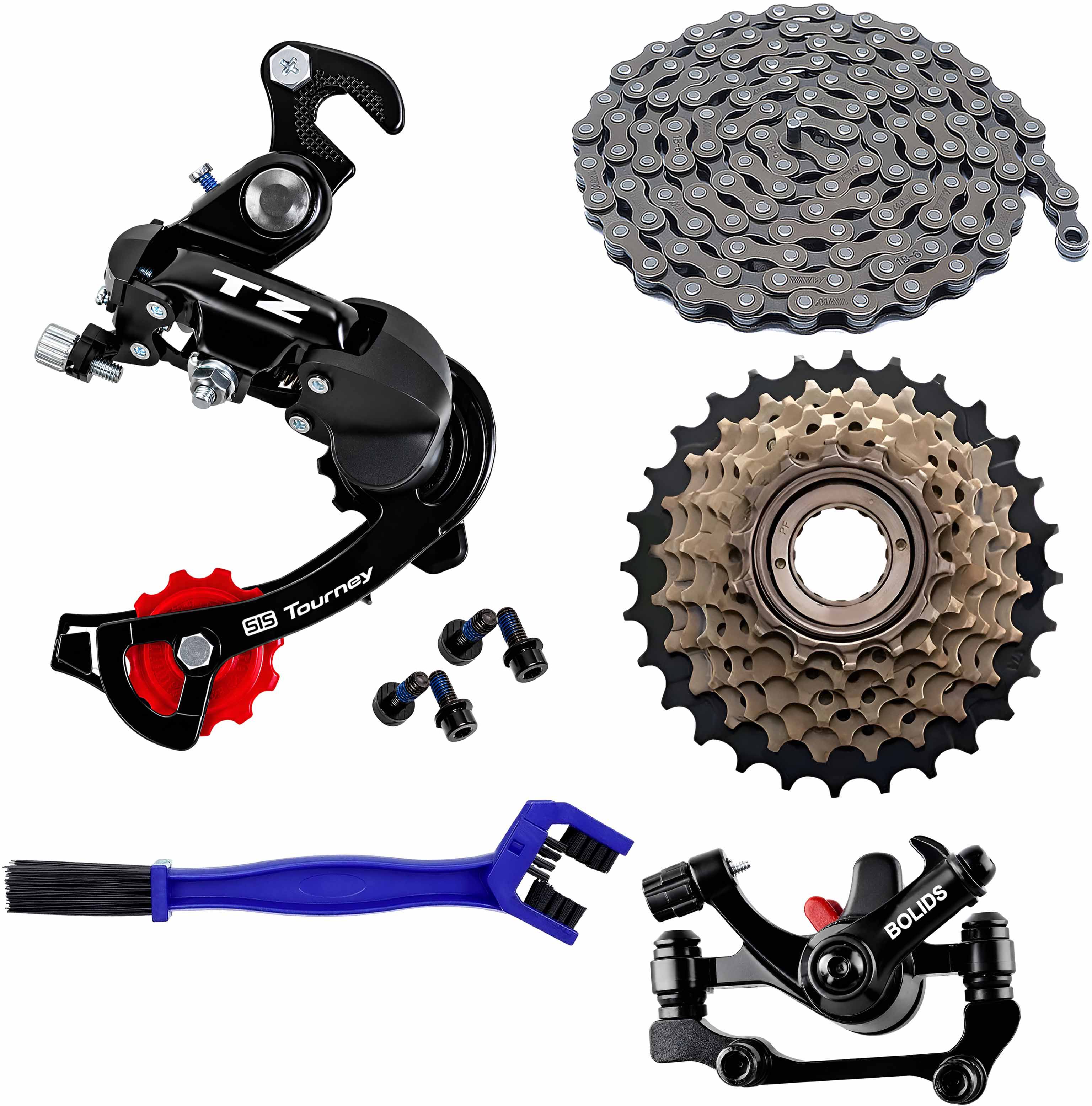 razaiq Complete Cycle Gear Kit TZ Tourney Disc Brake Chain Freewheel Repair Set Bicycle Brake Disk-picture-33
