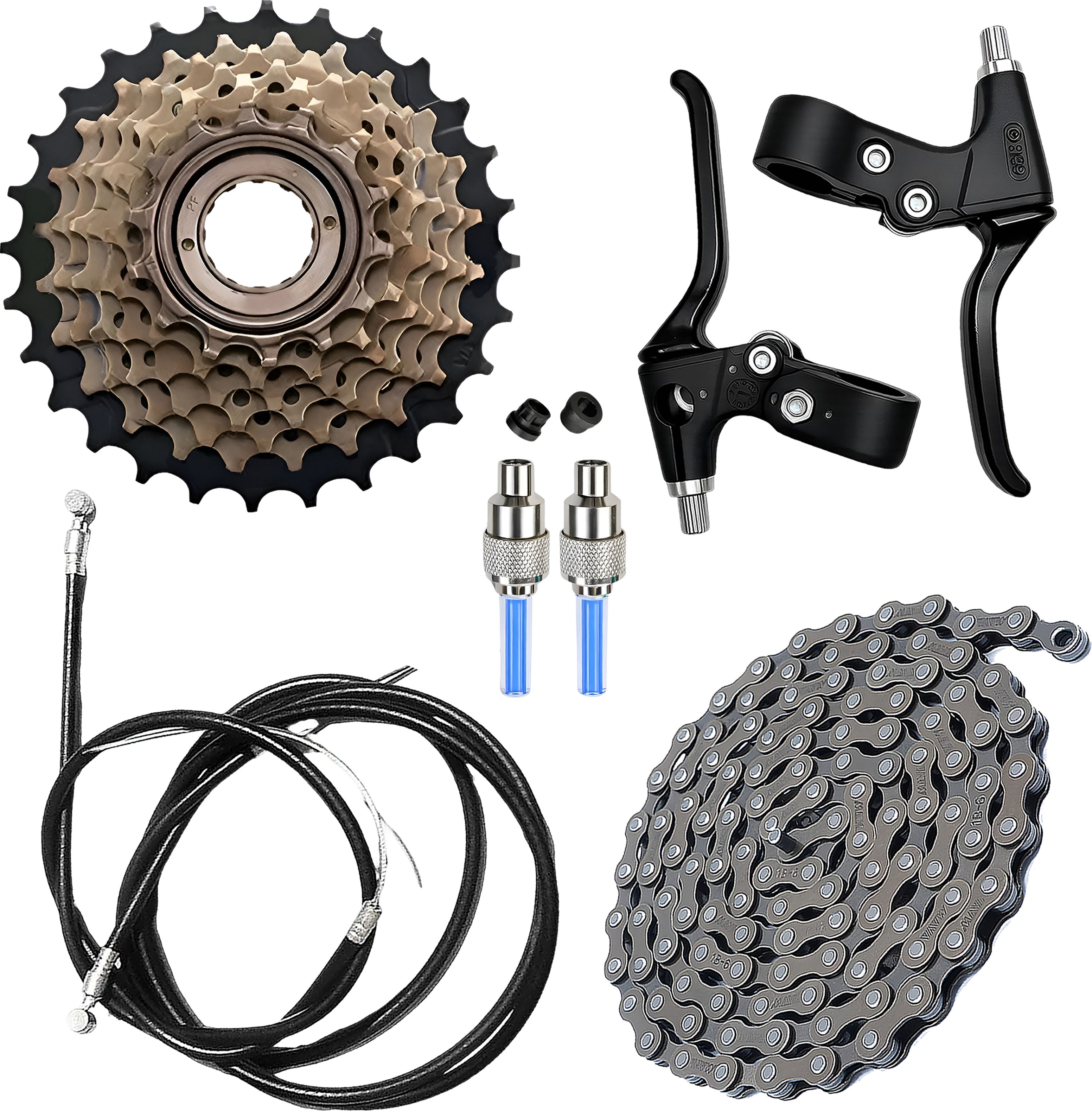 razaiq 7 Speed Bicycle Gear Kit with 116 Link Chain, Brake Lever & LED Tyre Valve Caps Bicycle Brake Disk-picture-19