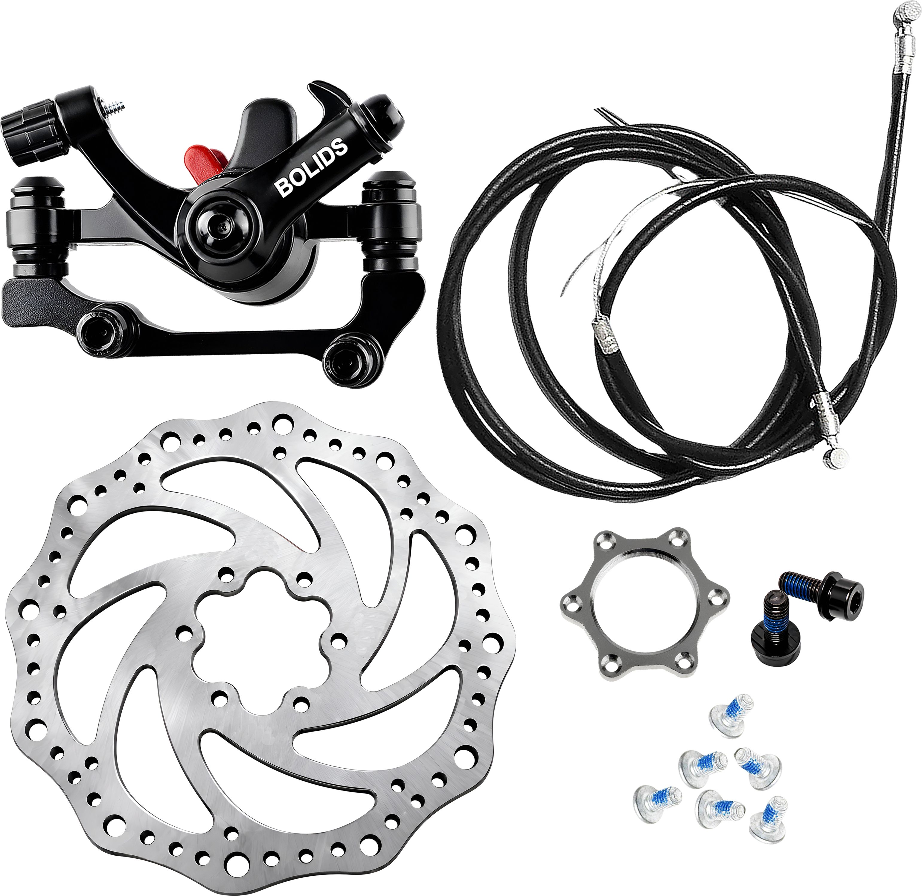 Cycle Front Rear Disc Brake Kit with 160mm Disc & Freewheel Hub Nut Bicycle Brake Disk-image-19