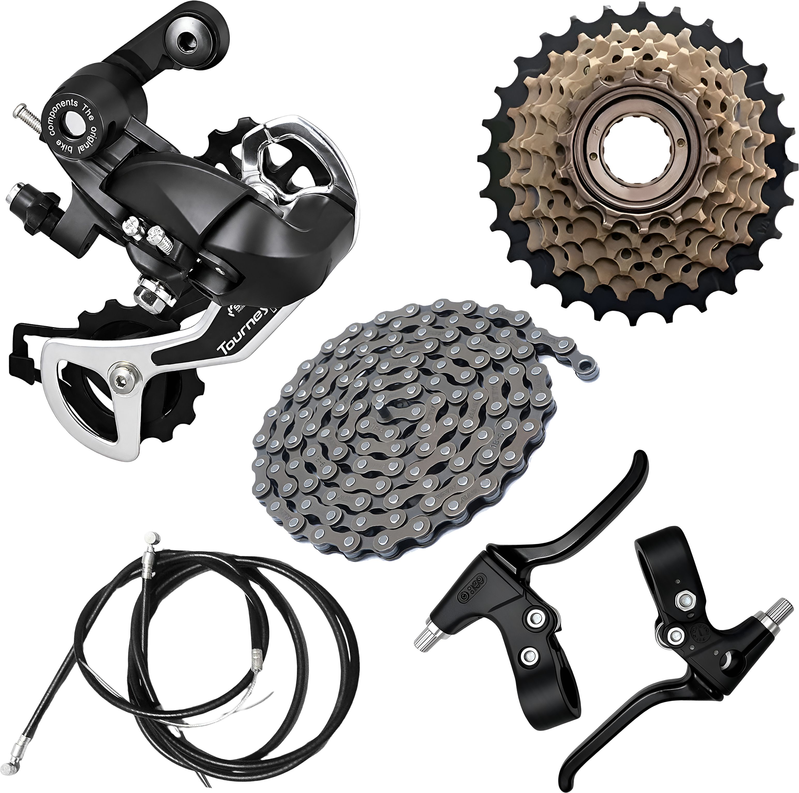 razaiq Cycle Transmission Kit 6/7/8 Speed Rear Gear Chain Brake Lever Wire Set Bicycle Brake Disk-picture-32