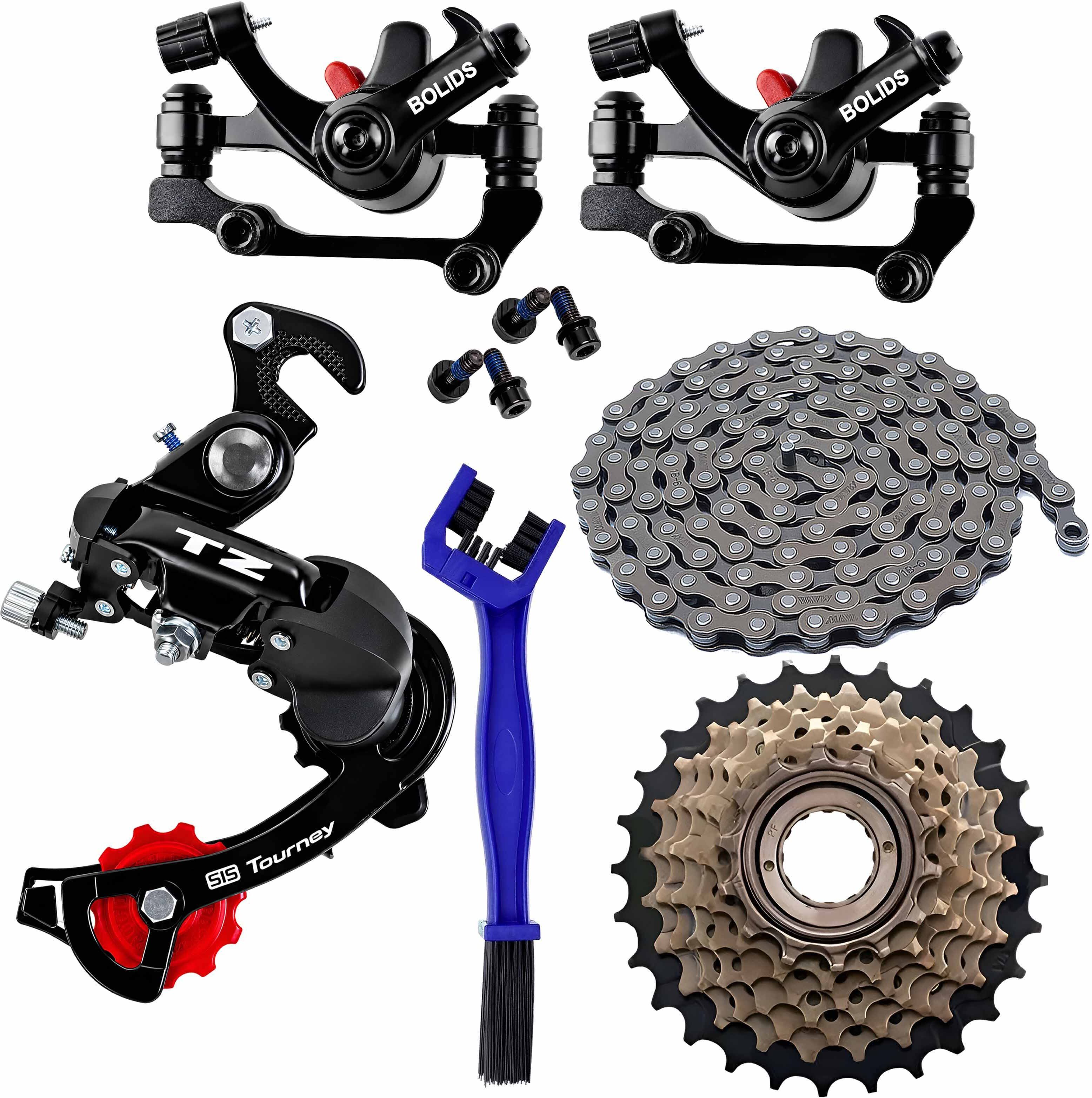 razaiq Cycle Rear Derailleur Kit with Disc Brake Chain Freewheel Cleaner Brush Set Bicycle Brake Disk-picture-20