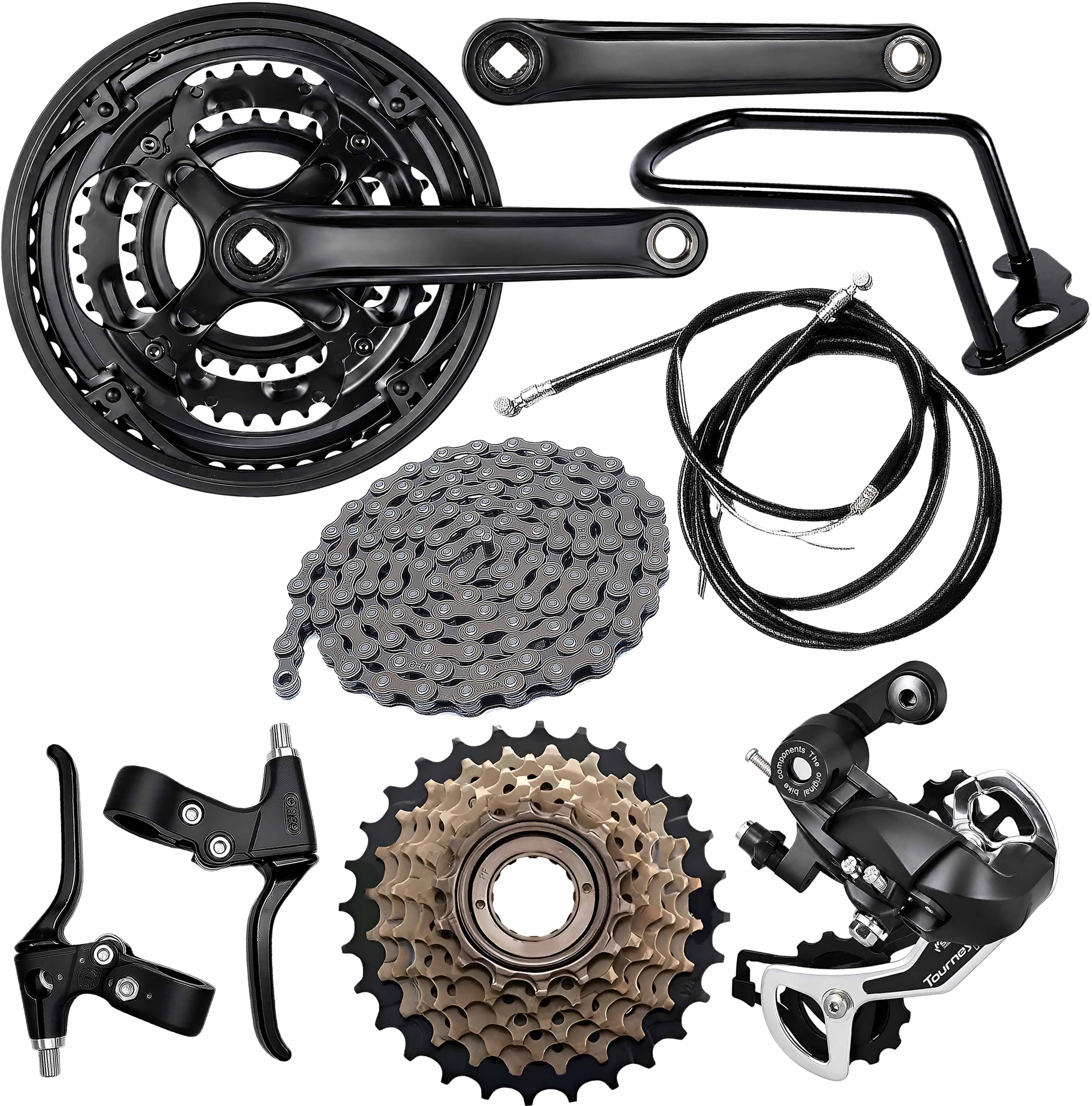 razaiq Bicycle Crankset, Chain, Brake Lever & 7 Speed Drivetrain Kit Bicycle Brake Disk-picture-15