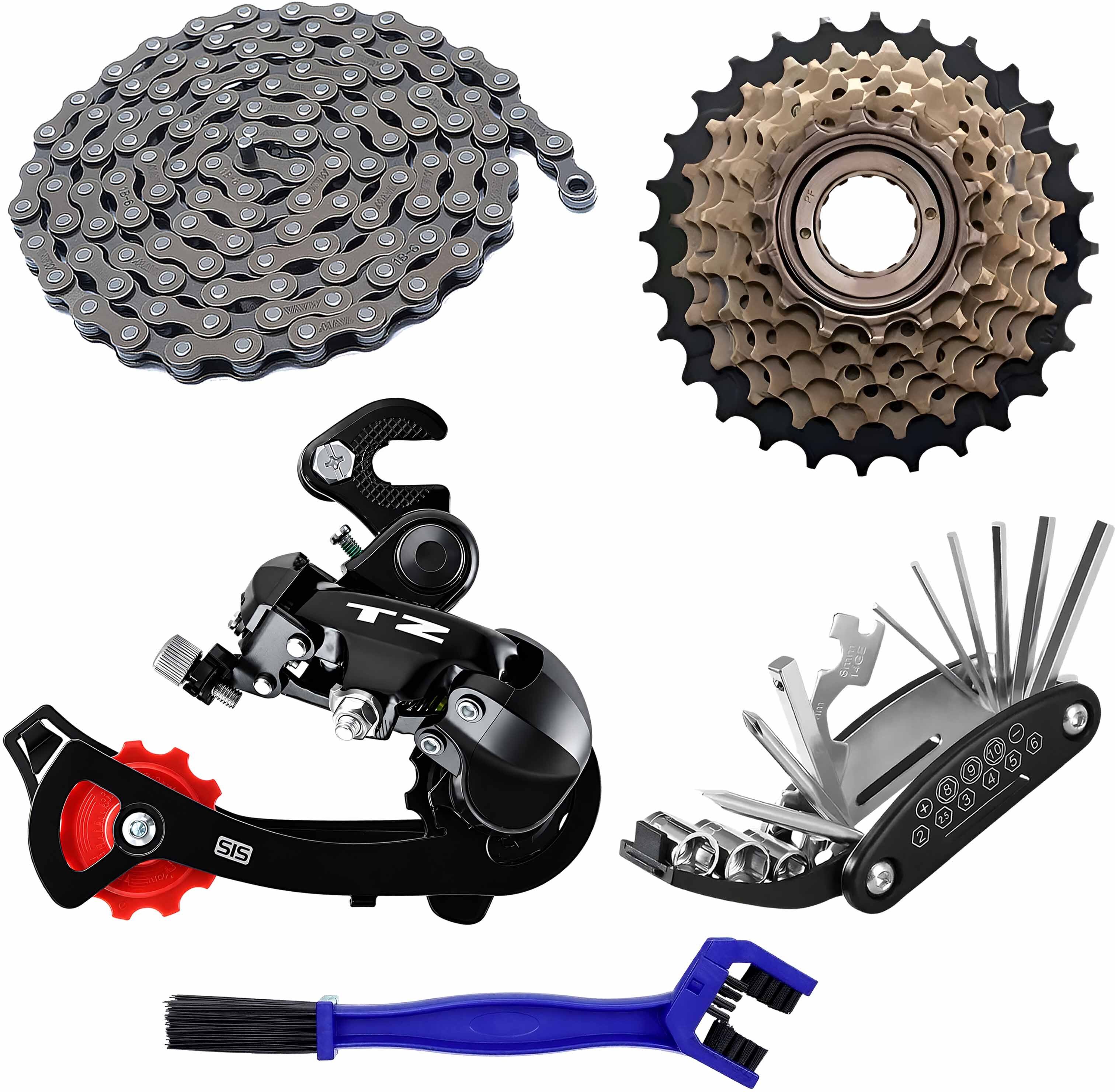 razaiq TZ Tourney 6/7 Speed Cycle Gear Kit Freewheel Chain Cleaner Tool Set Bicycle Brake Disk-picture-37