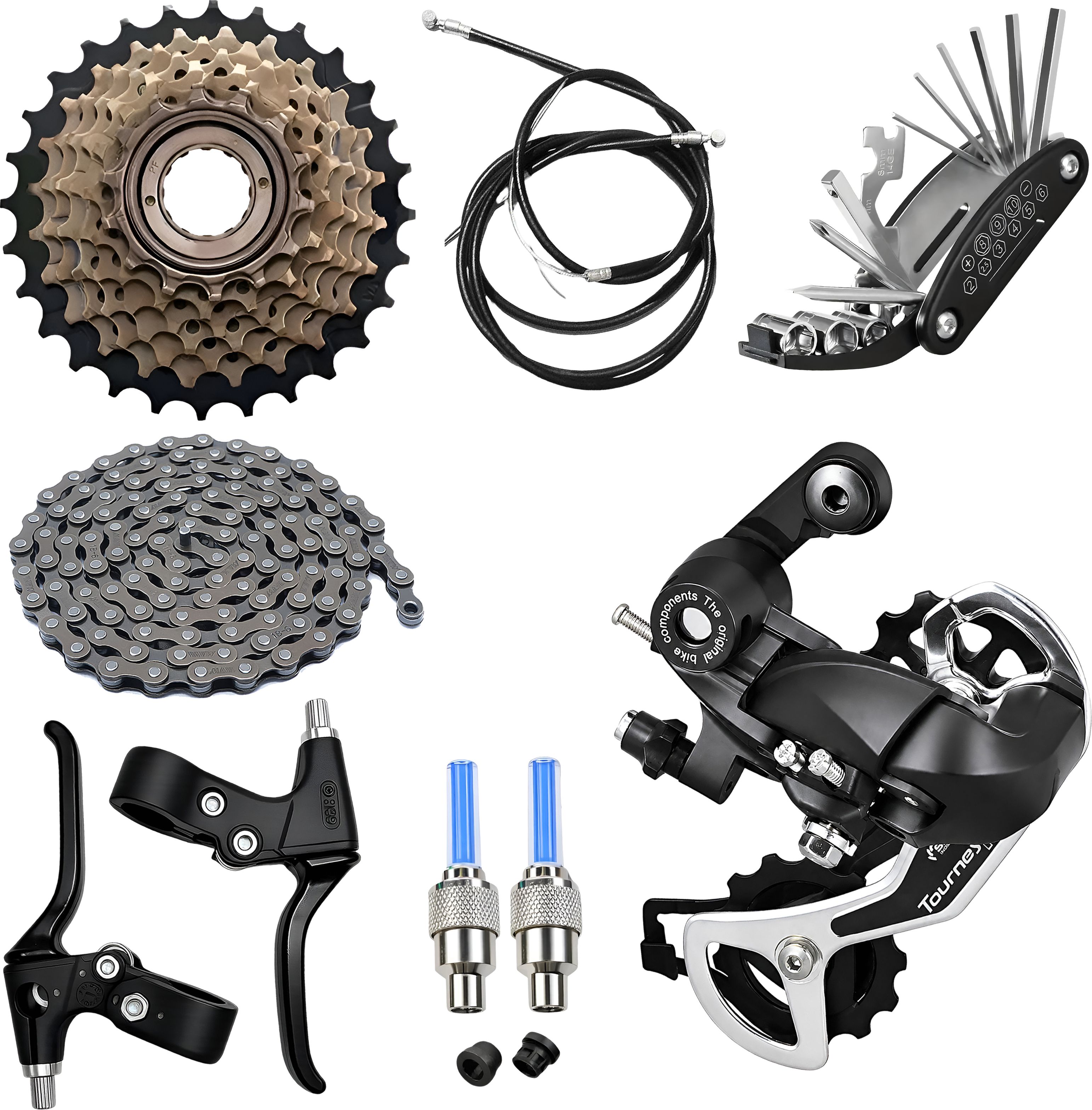 razaiq Bicycle Gear Repair Set Rear Derailleur Chain Tool Kit LED Rim Valve Light Bicycle Brake Disk-picture-46