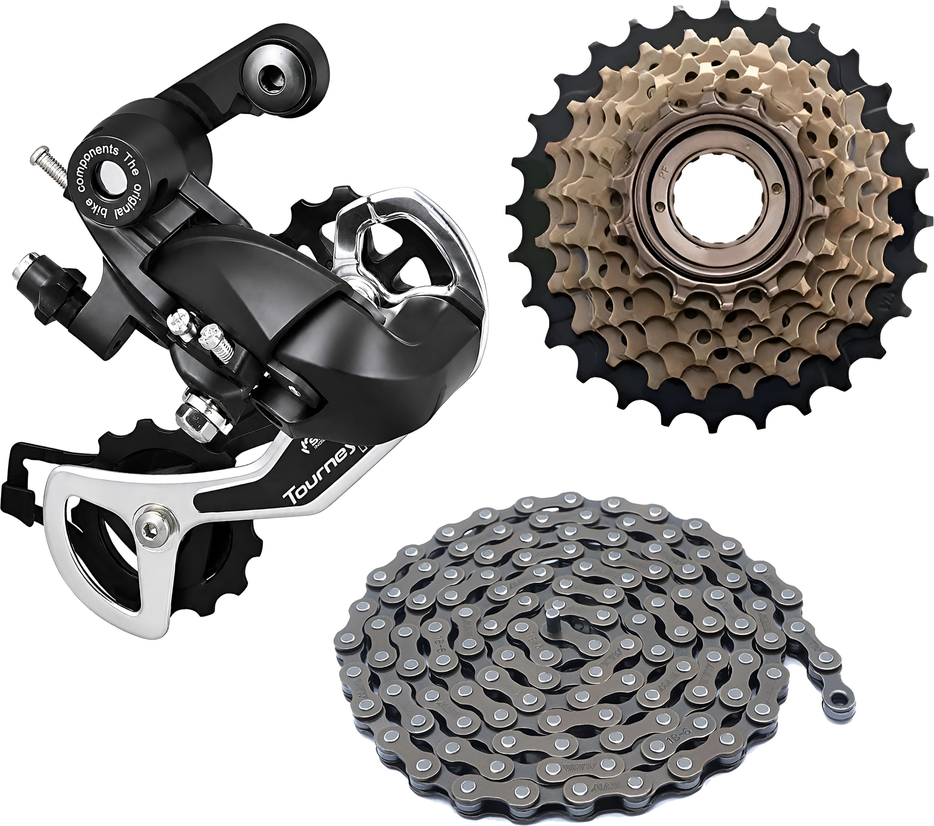 razaiq Bicycle Rear Derailleur 6/7/8 Speed Gear Shifter with 116 Link Chain Kit Bicycle Brake Disk-picture-42