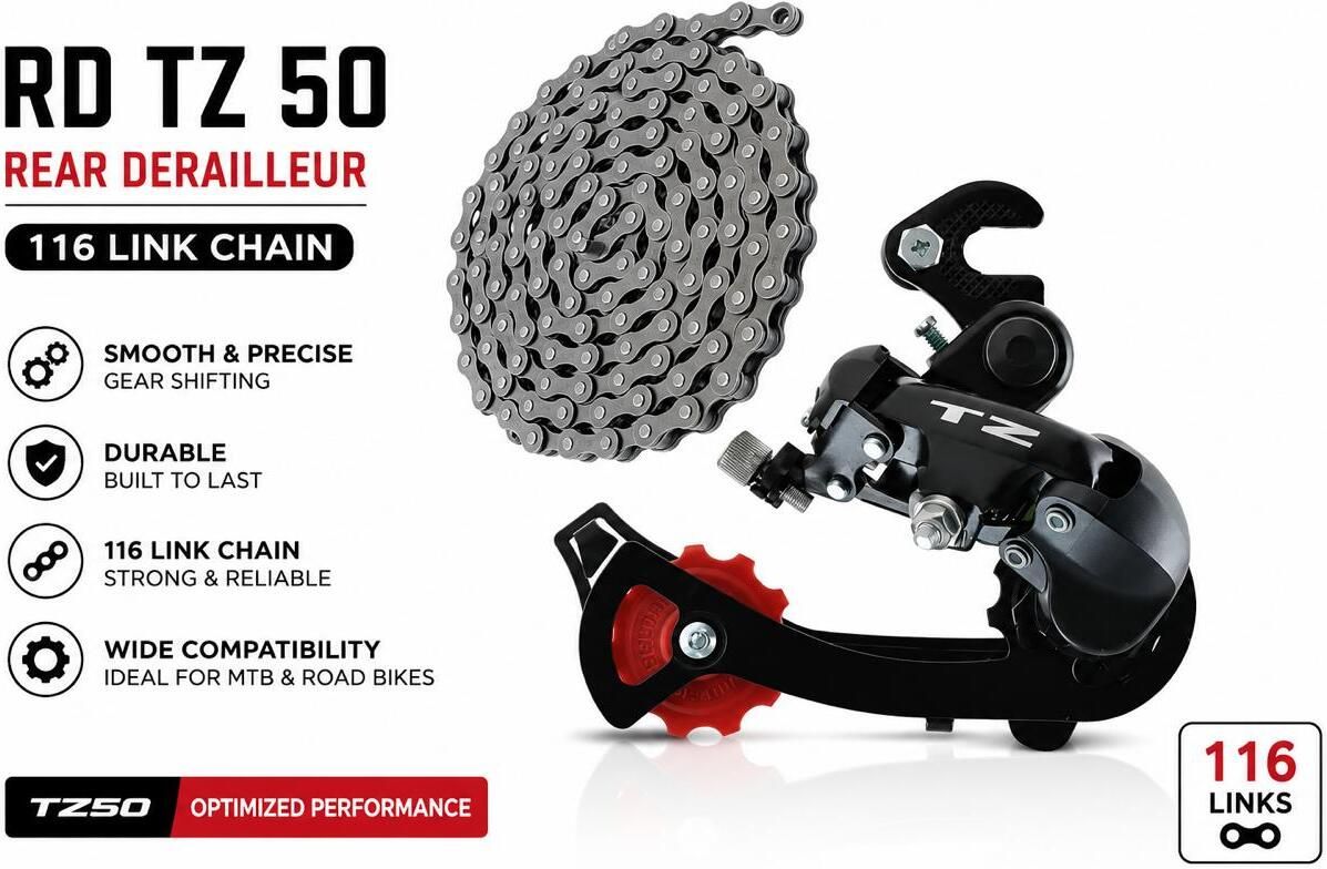 de venta Cycle Gear With Cycle Chain 116 Link Tourney Rear Derailleur 6/7 Speed Bicycle Brake Disk-picture-2