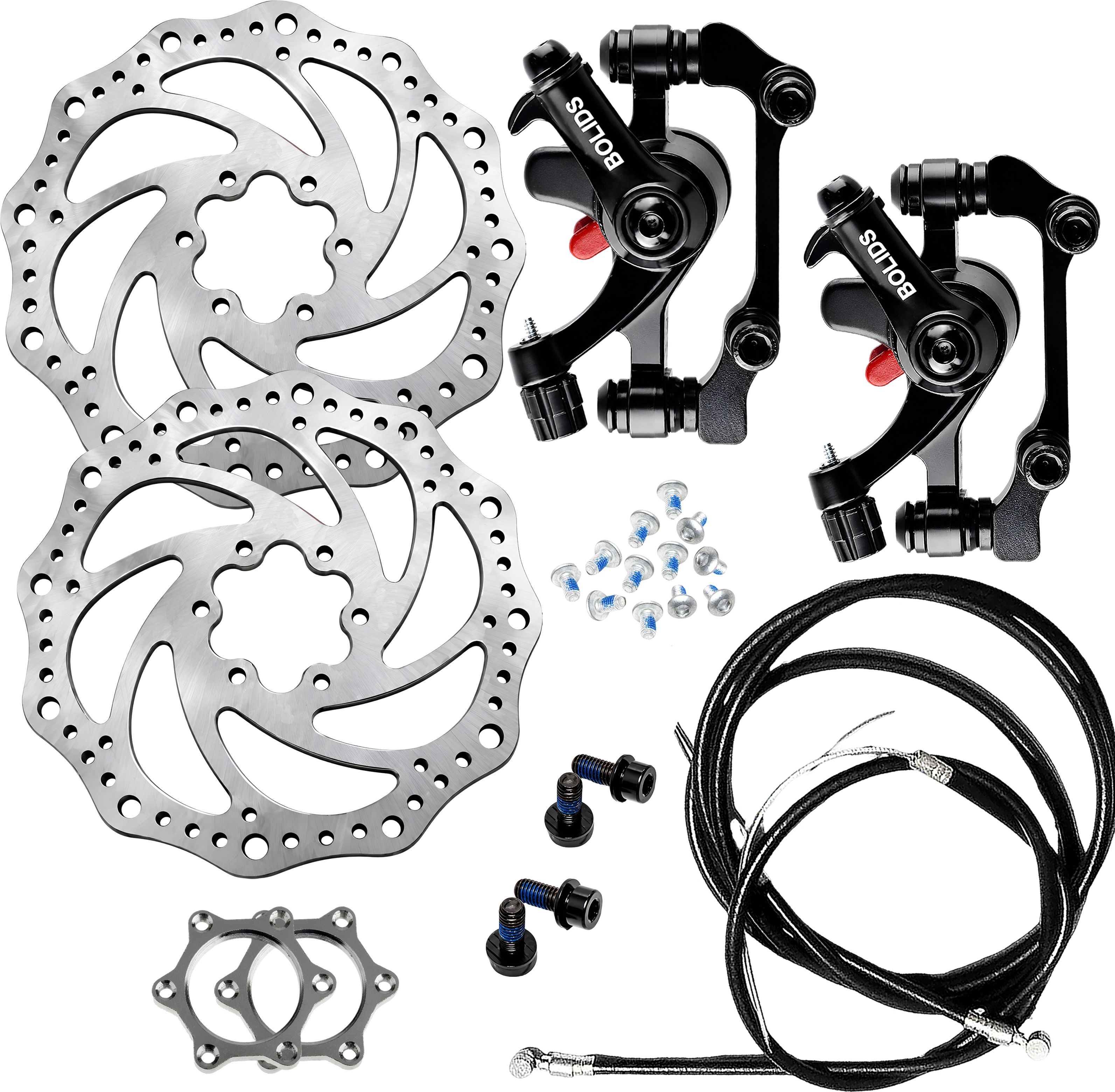 razaiq Dual Bicycle Disc Brake Kit, 160mm Rotors, Cable Set & Hub Nuts Bicycle Brake Disk-picture-34