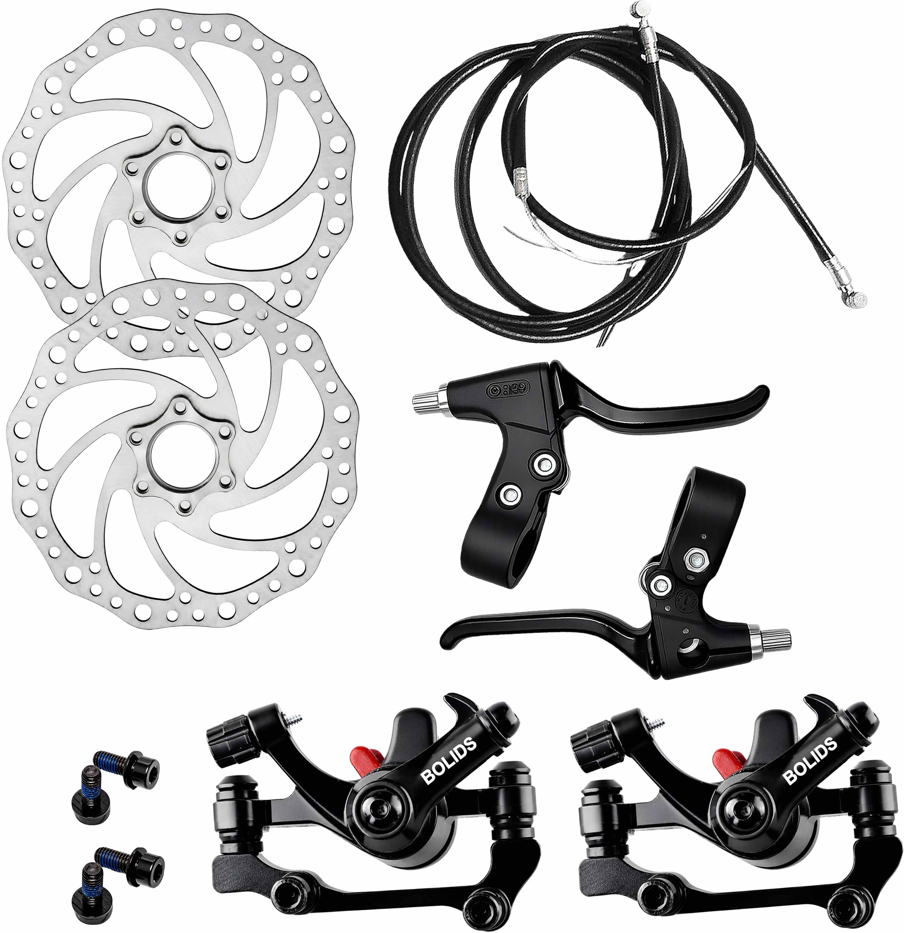 Cycle Disc Brake Rotor Set 160mm with Mechanical Lever Cable Kit Front Rear Bicycle Brake Disk-image-14