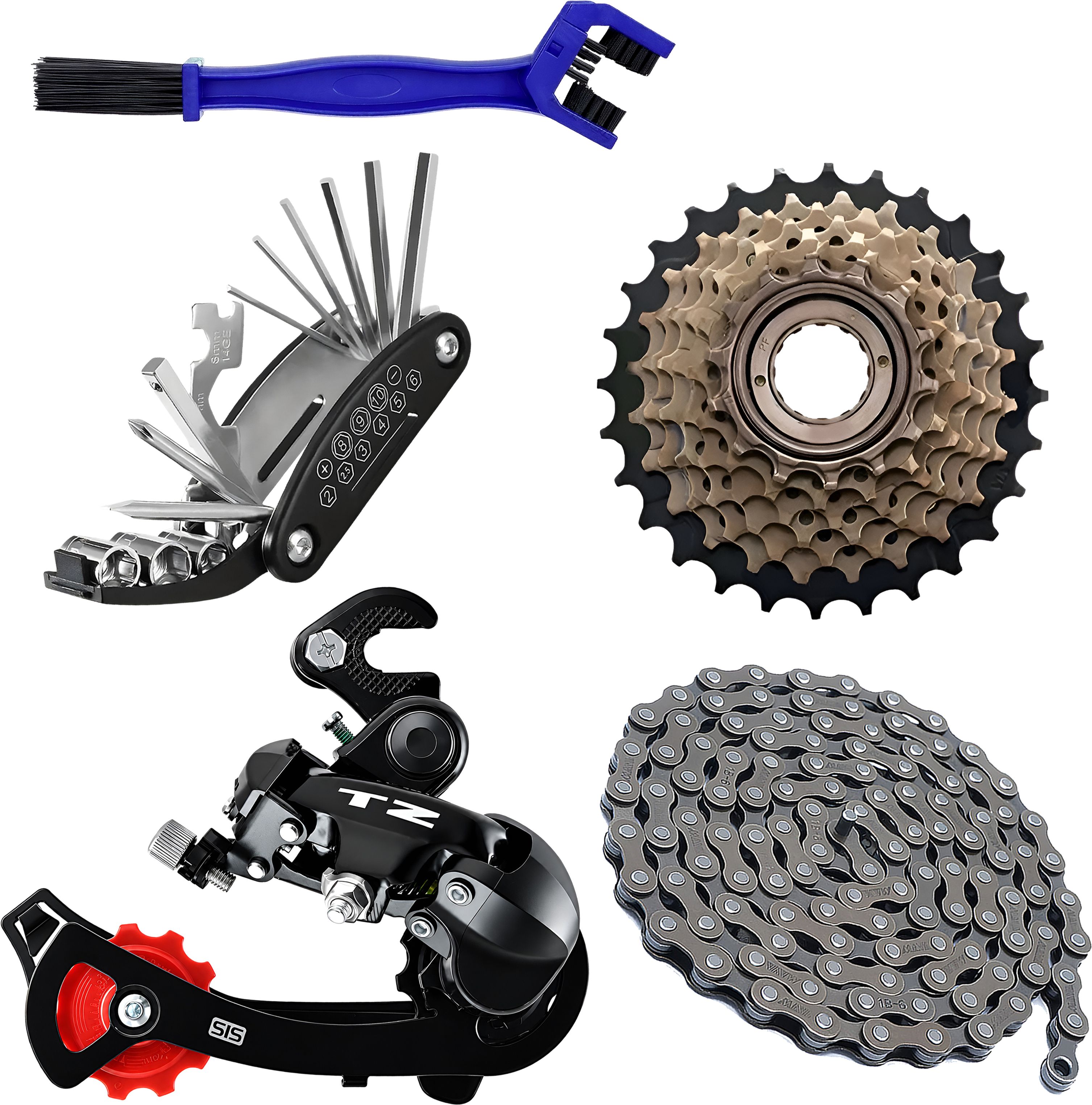 razaiq TZ Tourney Rear Derailleur 6/7 Speed Freewheel Chain Repair Tool Kit Set Bicycle Brake Disk-picture-32