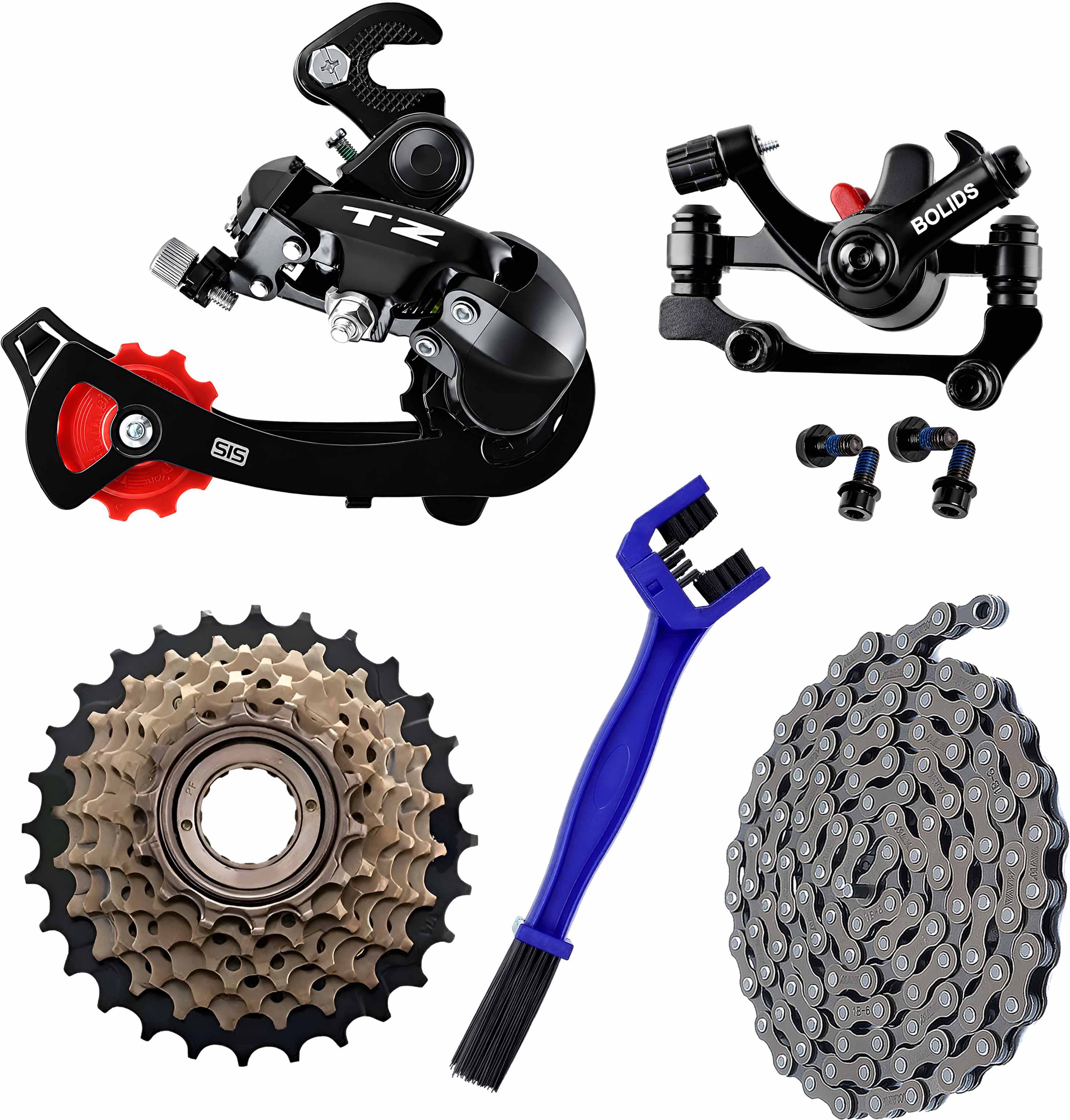 razaiq Cycle Rear Gear Kit TZ Tourney Disc Brake Freewheel Chain Cleaner Brush Set Bicycle Brake Disk-picture-12