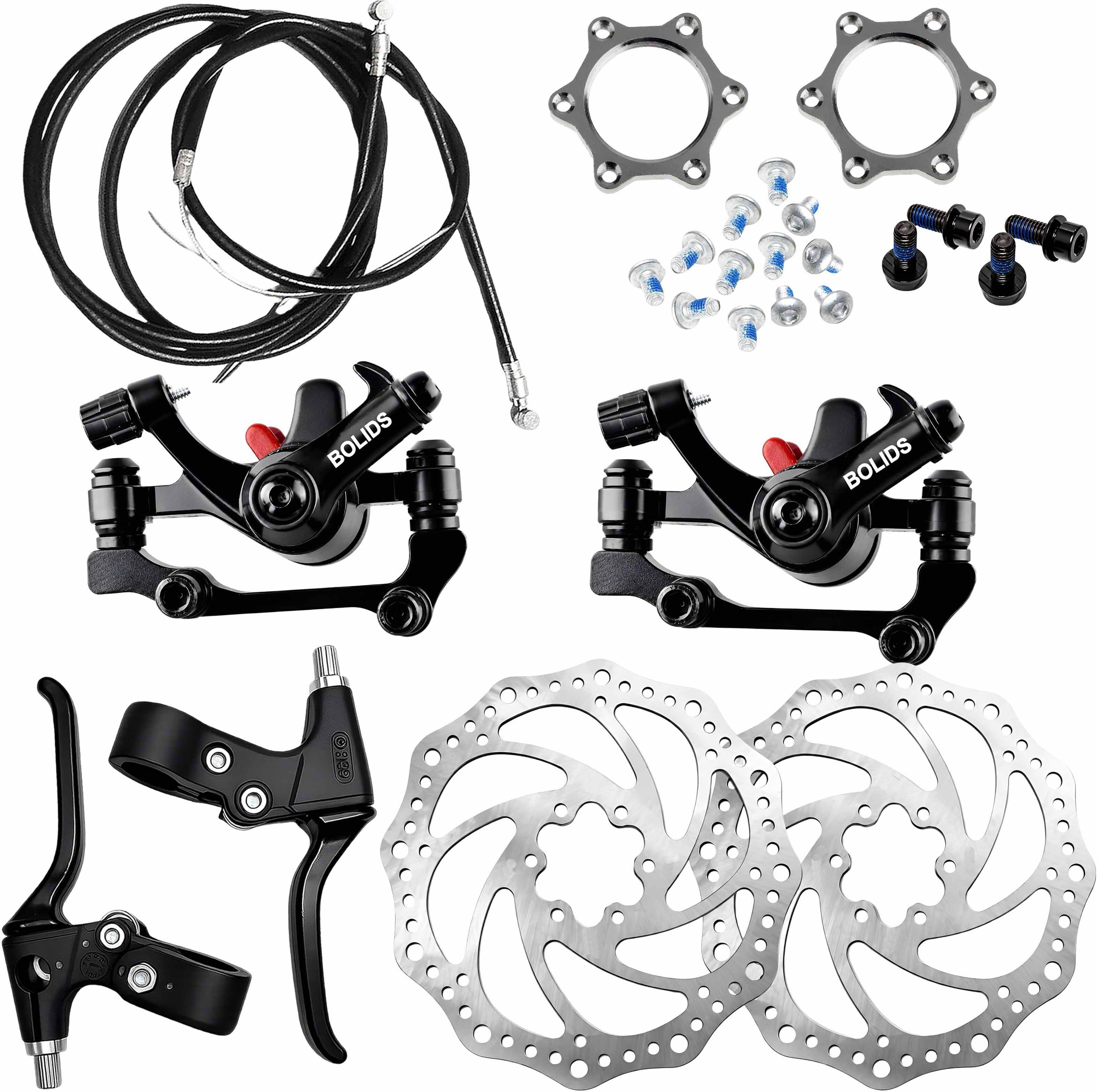 razaiq Universal Cycle Disc Brake Kit, 160mm Rotor, Lever Cable & Hub Nut Set 2PC Bicycle Brake Disk-picture-11