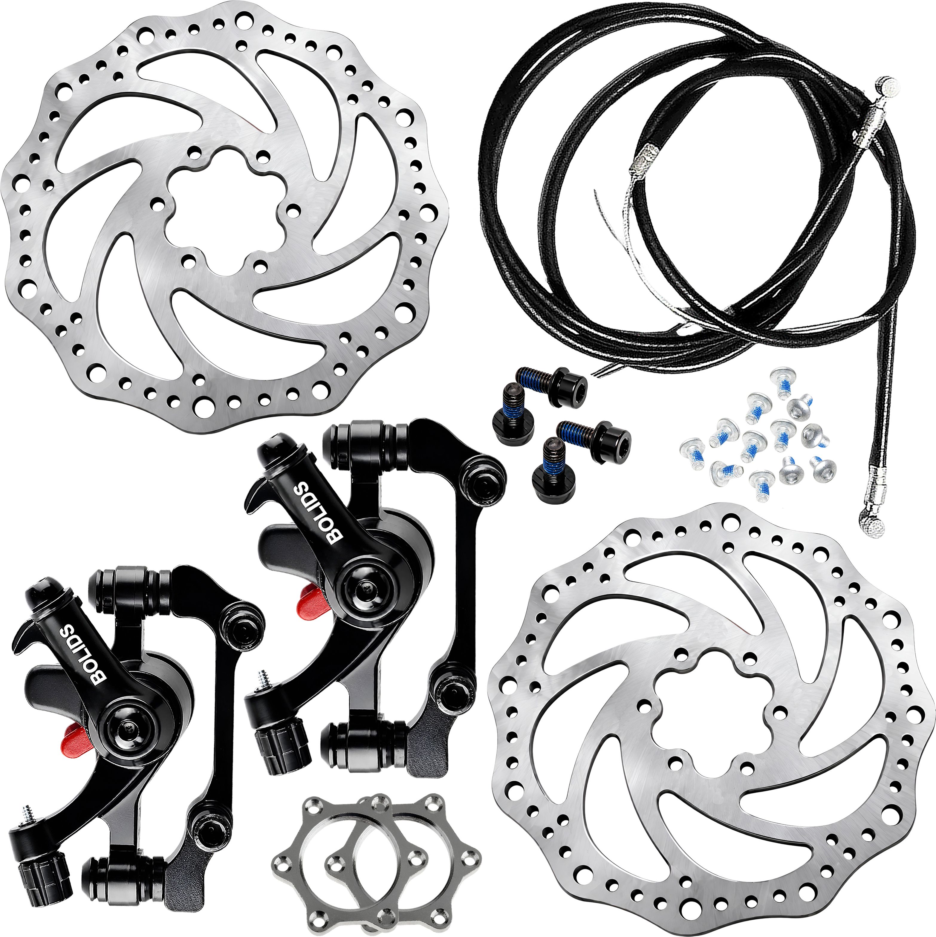 razaiq 2PC Cycle Disc Brake Kit with 160mm Rotors, Cable Wire & Hub Nut Set Bicycle Brake Disk-picture-16