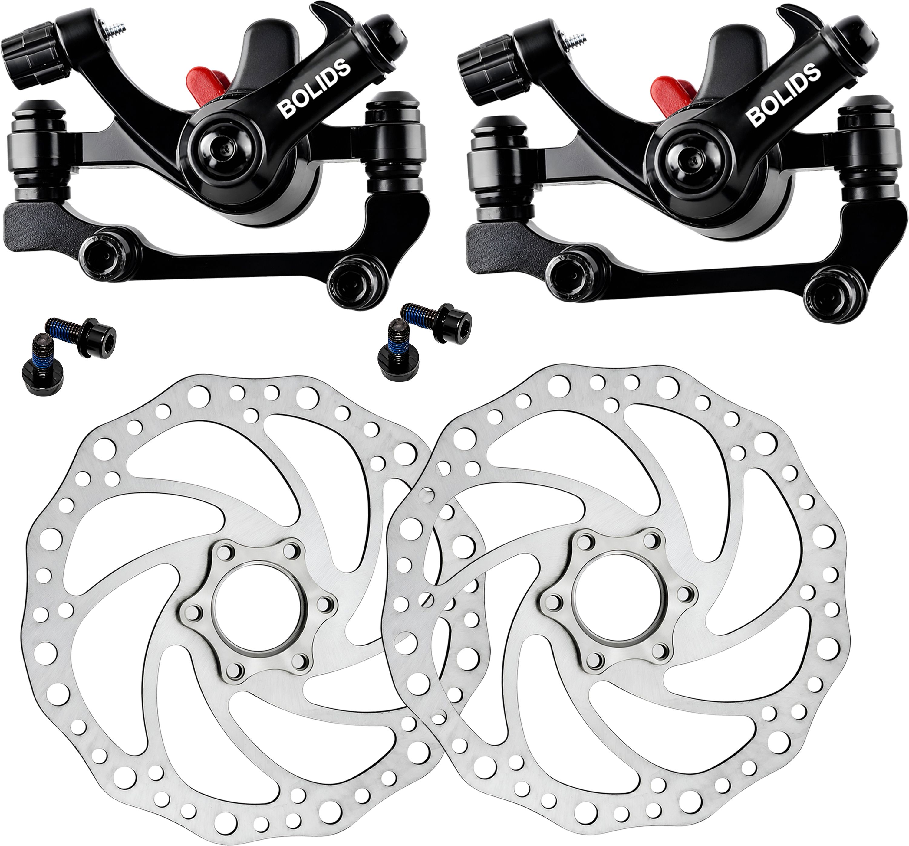 razaiq 2 Pack Mechanical Cycle Disc Brake Set with 160mm Rotor Plates Black Kit Bicycle Brake Disk-picture-43