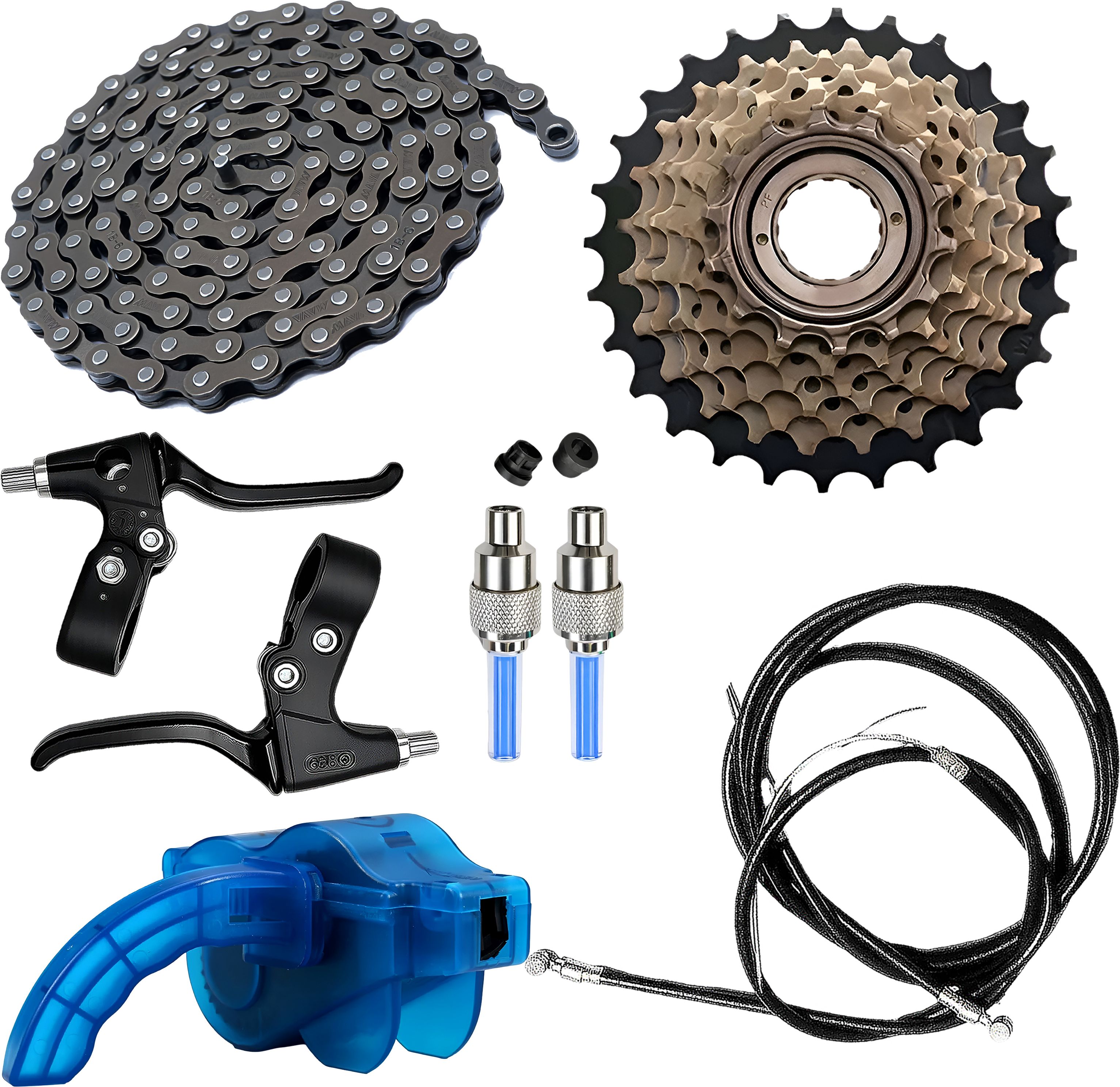 razaiq Cycle Chain Cleaning Tool, Cassette, LED Valve Caps & Brake Cable Set Bicycle Brake Disk-picture-14