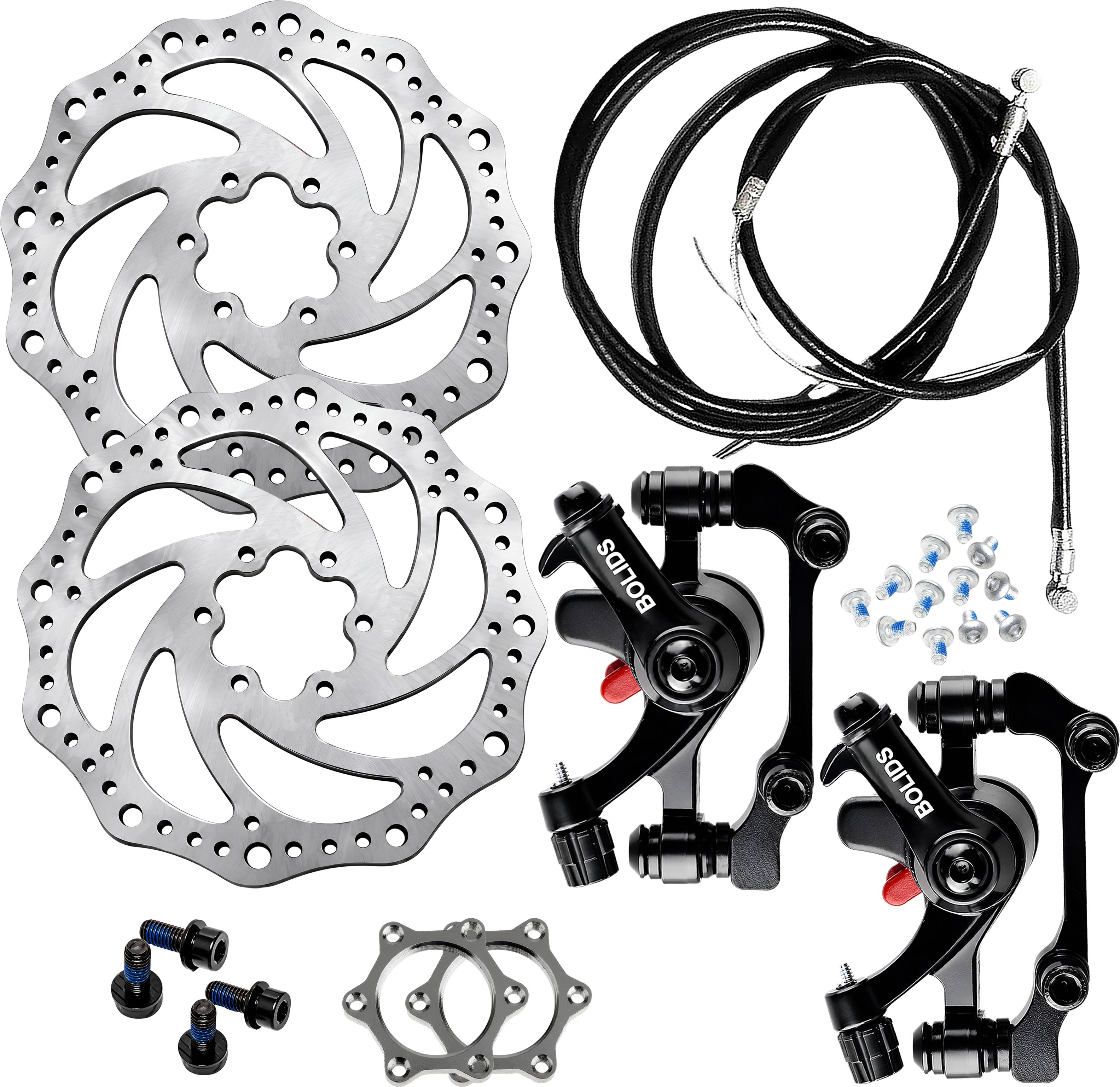 razaiq 2 Pack Mechanical Cycle Disc Brake Set with Rotors, Cable & Hub Nuts Bicycle Brake Disk-picture-46