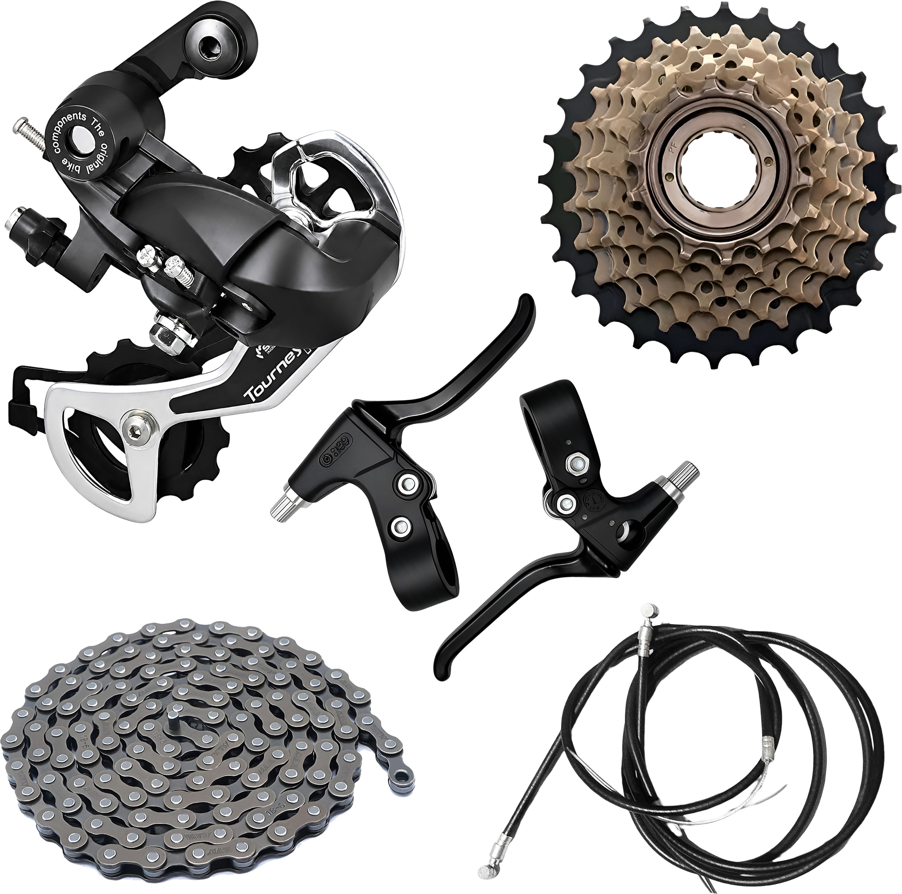 razaiq Cycle Rear Derailleur Freewheel Chain Disc Brake Lever Cable Complete Kit Bicycle Brake Disk-picture-29
