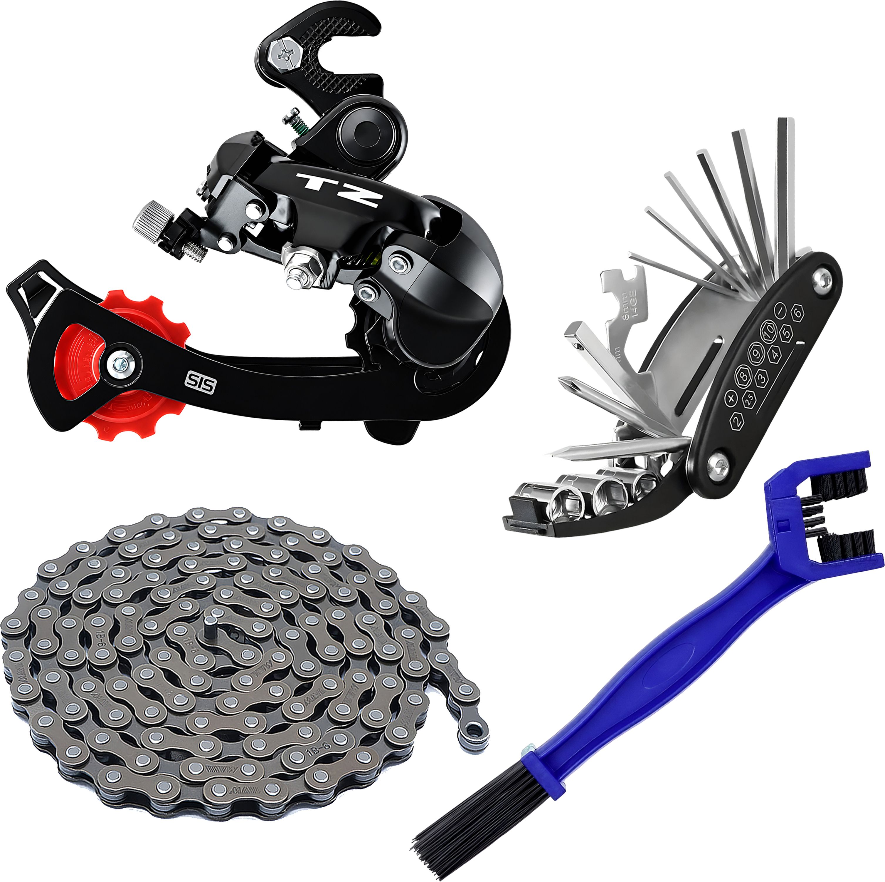 razaiq TZ Tourney Rear Derailleur 6/7 Speed with Chain Tool Kit & Cleaner Brush Set Bicycle Brake Disk-picture-24