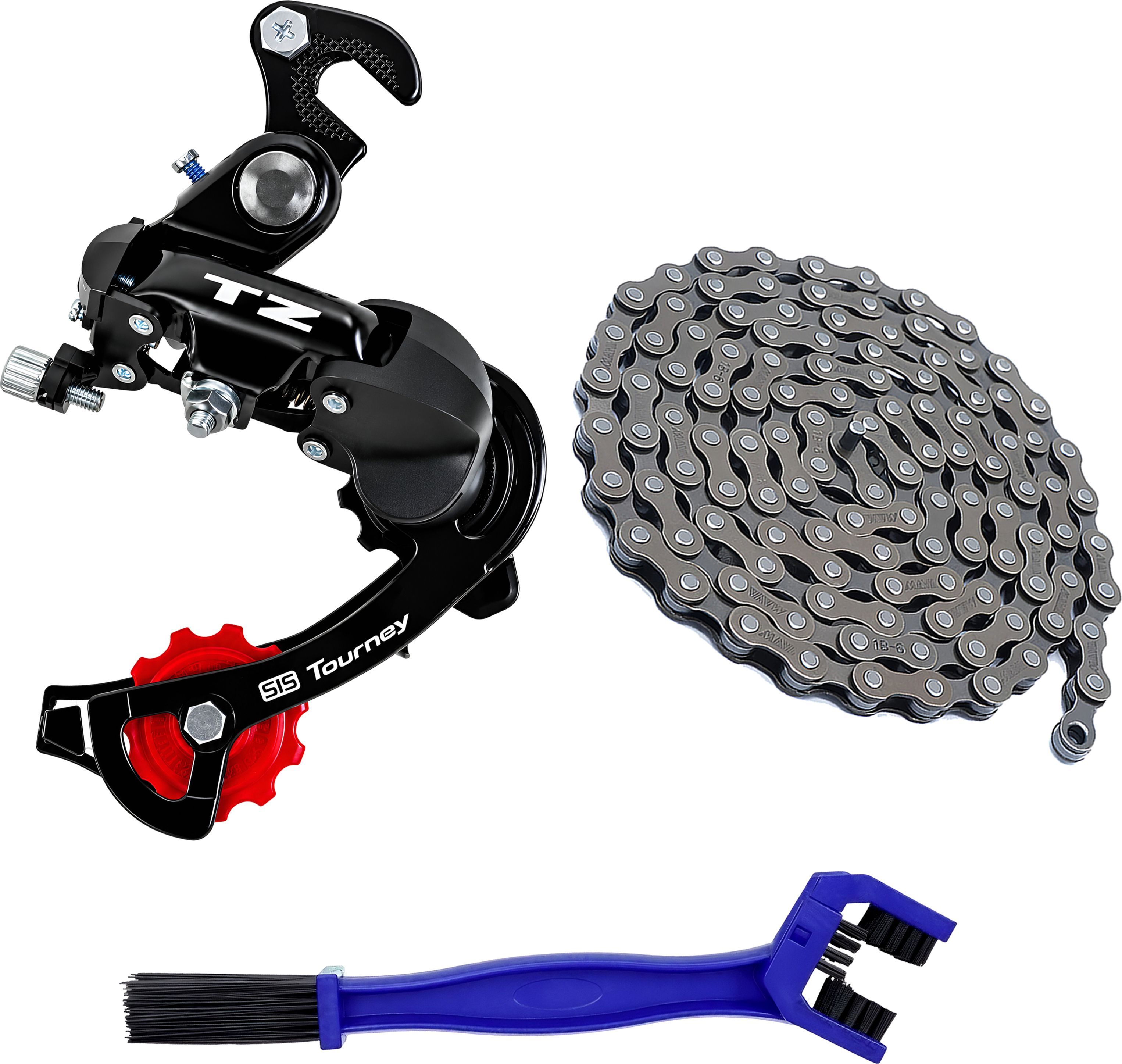 razaiq TZ Tourney 6/7 Speed Rear Derailleur Chain & Cleaner Brush Cycle Combo Kit Bicycle Brake Disk-picture-36