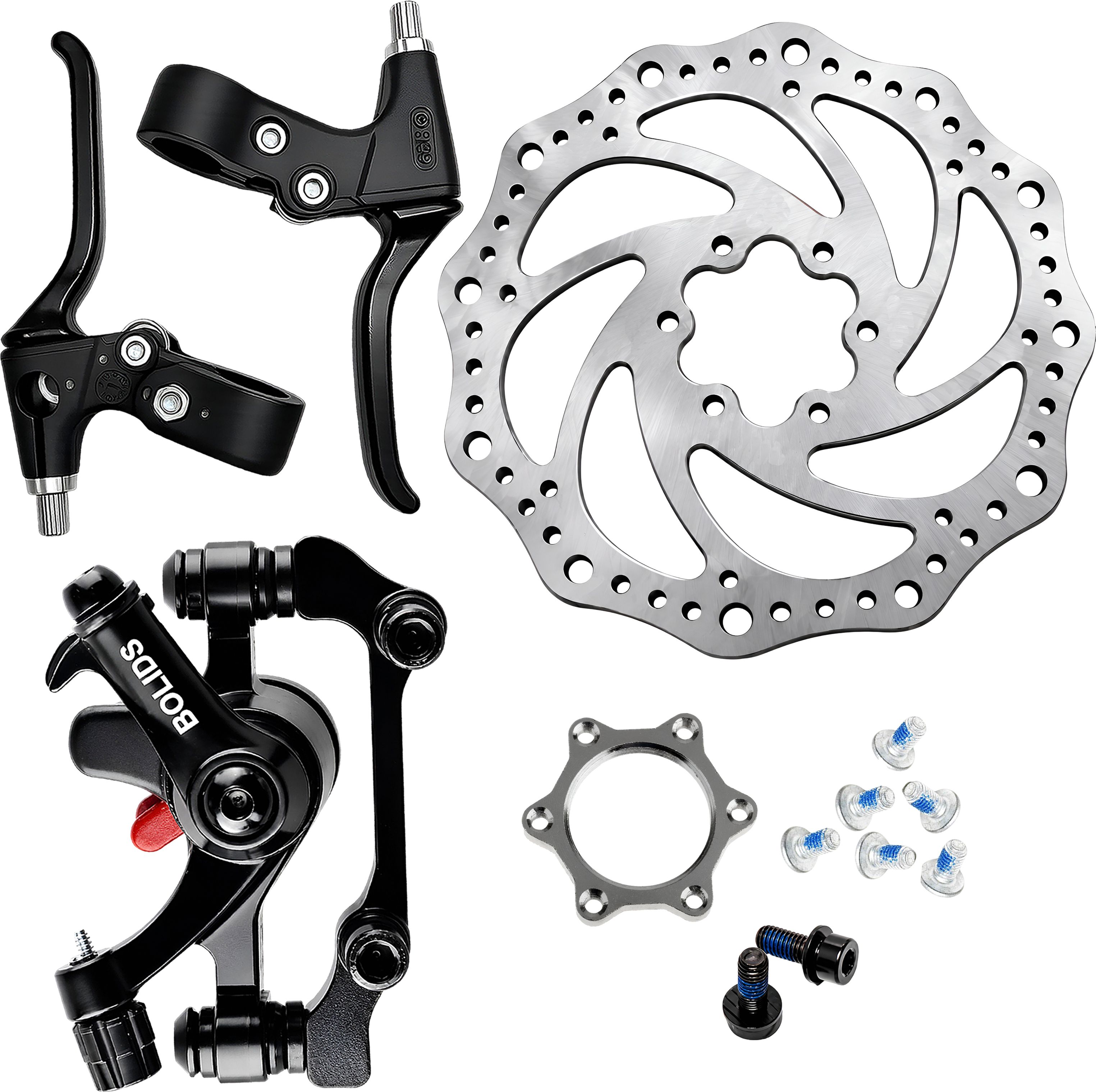 Cycle Front Rear Disc Brake Set, 160mm Rotor & Freewheel Hub Nut Bicycle Brake Disk-image-11