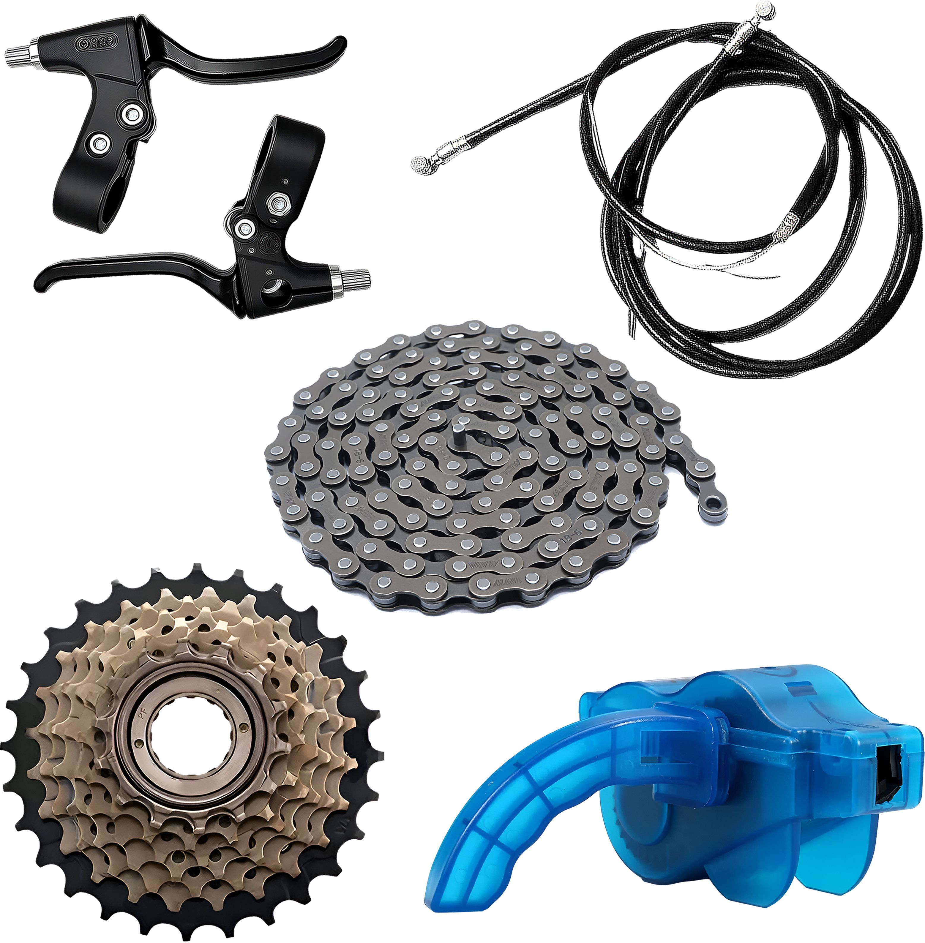razaiq Cycle Chain Cleaner, 7 Speed Cassette, Chain & Disc Brake Lever Wire Kit Bicycle Brake Disk-picture-10