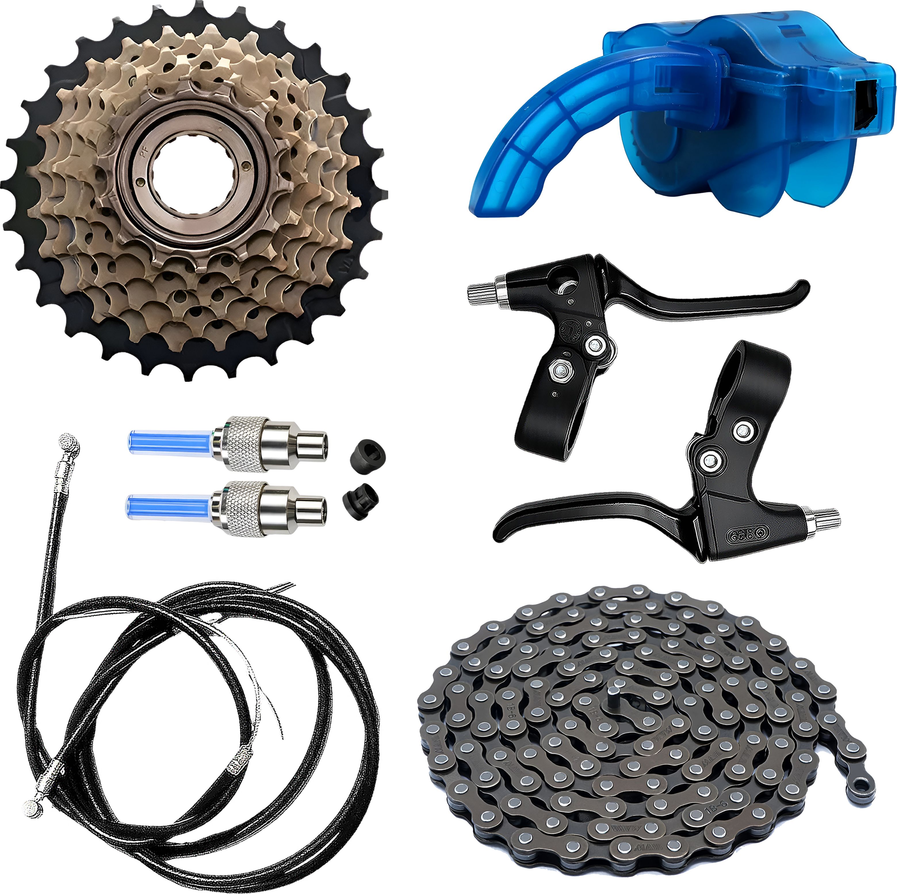 razaiq Bicycle Chain Cleaning Tool, Cassette, Chain & LED Tyre Valve Cap Set Bicycle Brake Disk-picture-20