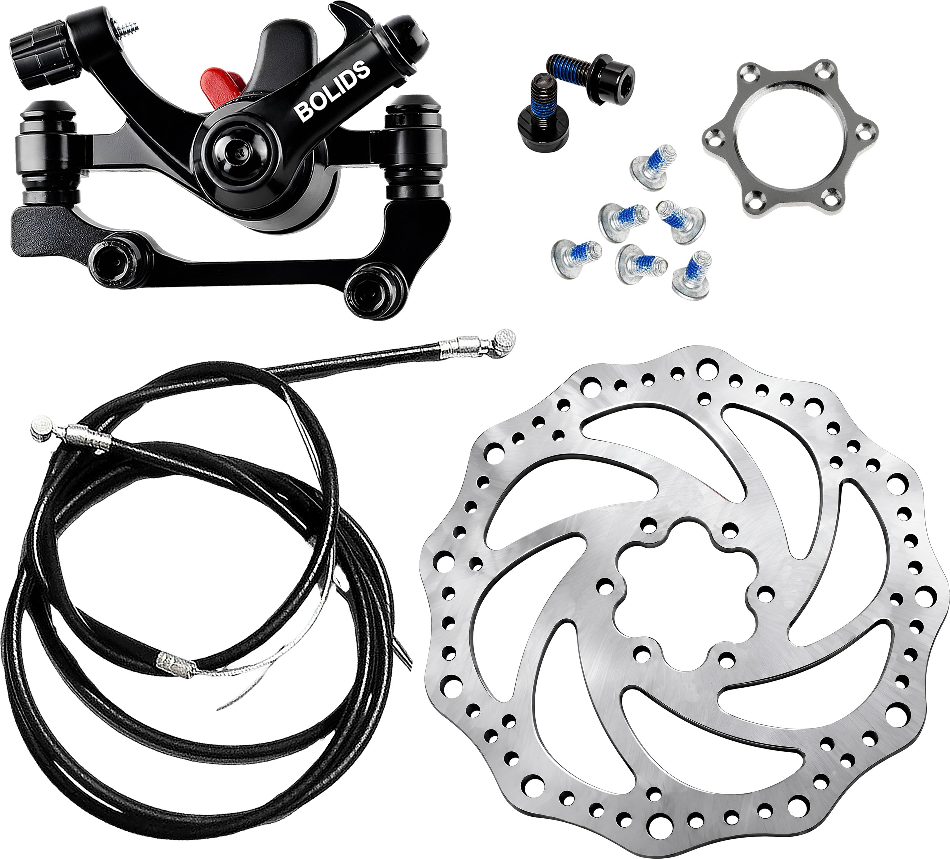 razaiq Cycle Disc Brake Replacement Kit, 160mm Rotor, Cable & Hub Nut Set Bicycle Brake Disk-picture-36