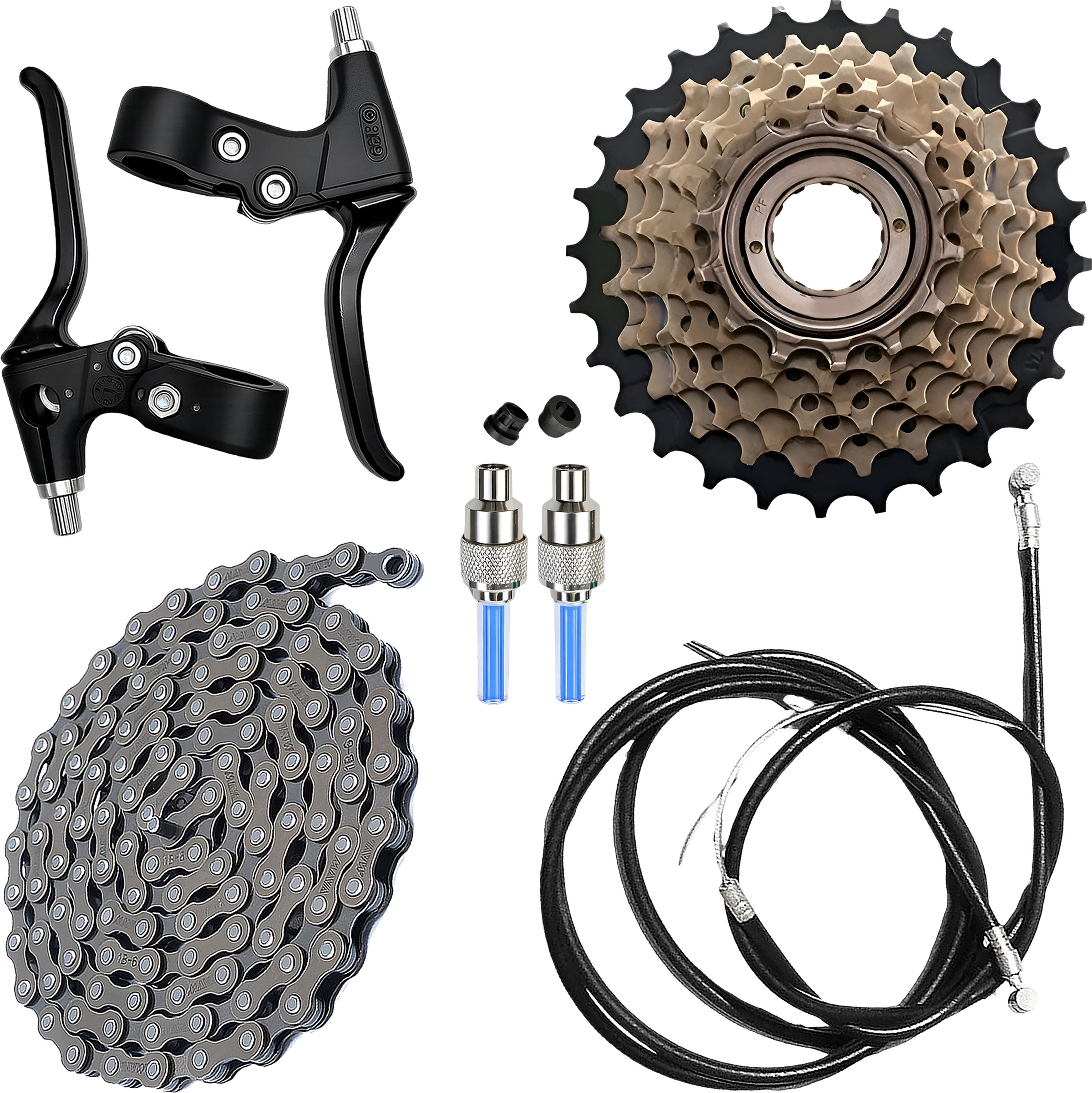 razaiq Cycle 7 Speed Drivetrain Kit with Brake Lever Set & LED Tyre Valve Lights Bicycle Brake Disk-picture-42