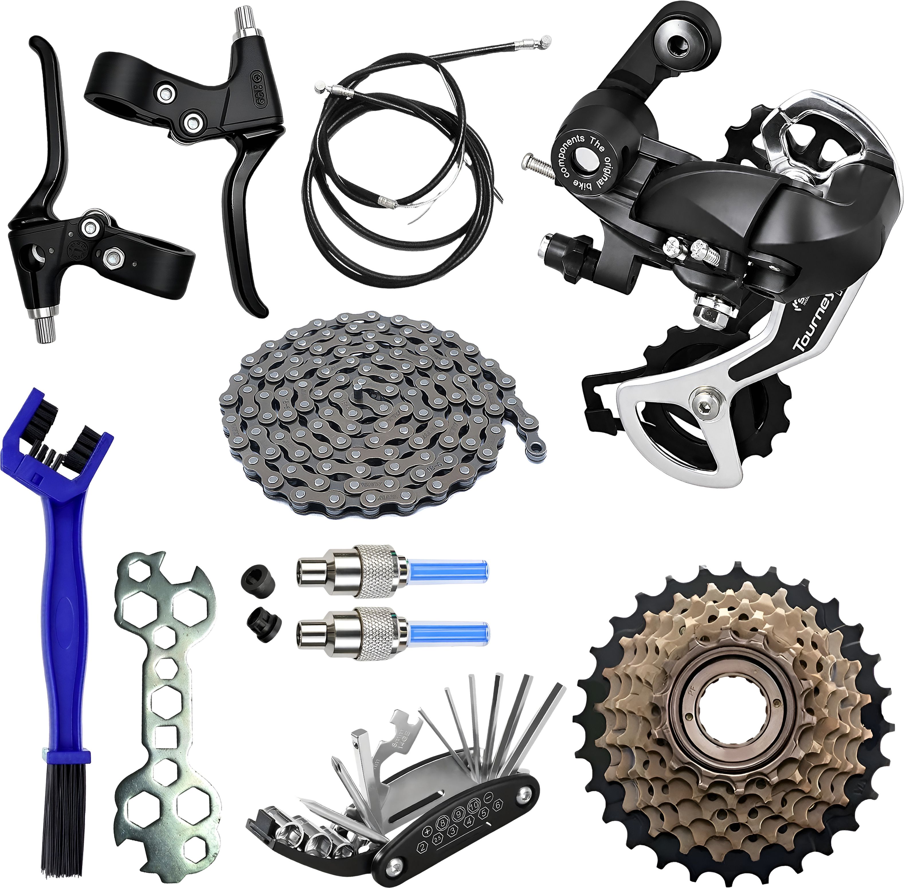 razaiq Cycle Gear Service Kit Chain Cleaner Rear Derailleur Freewheel LED Valve Cap Bicycle Brake Disk-picture-33