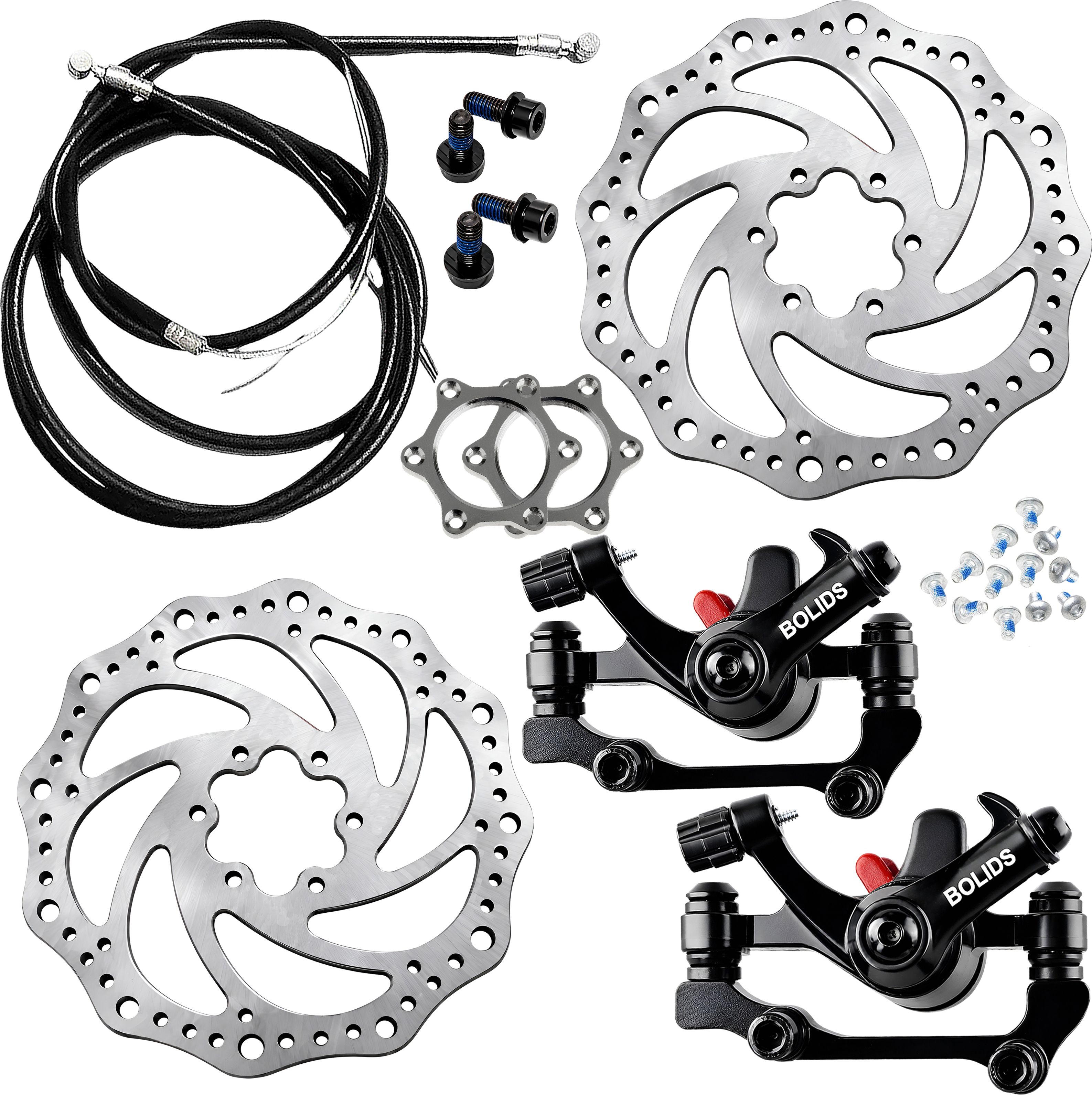 razaiq 2PC Mechanical Cycle Disc Brake Kit with Rotor, Cable & Hub Nut Set Bicycle Brake Disk-picture-15