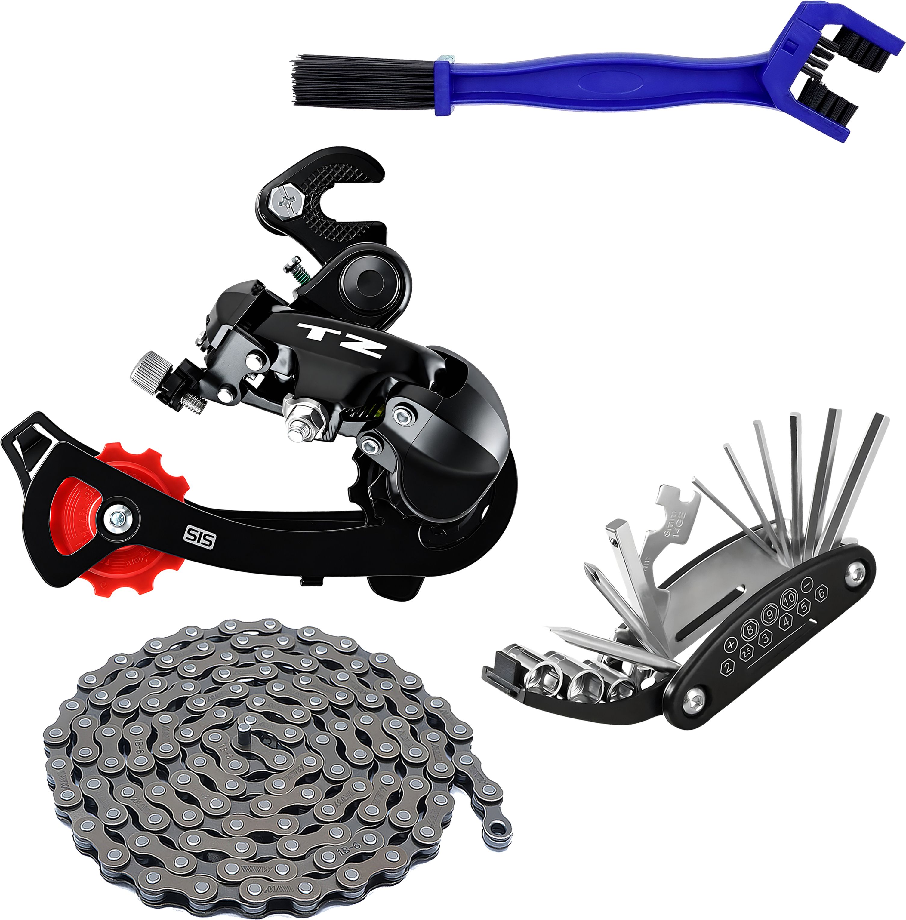 razaiq Bicycle Rear Derailleur TZ Tourney Chain Tool Kit 6/7 Speed Gear Set Brush Bicycle Brake Disk-picture-33
