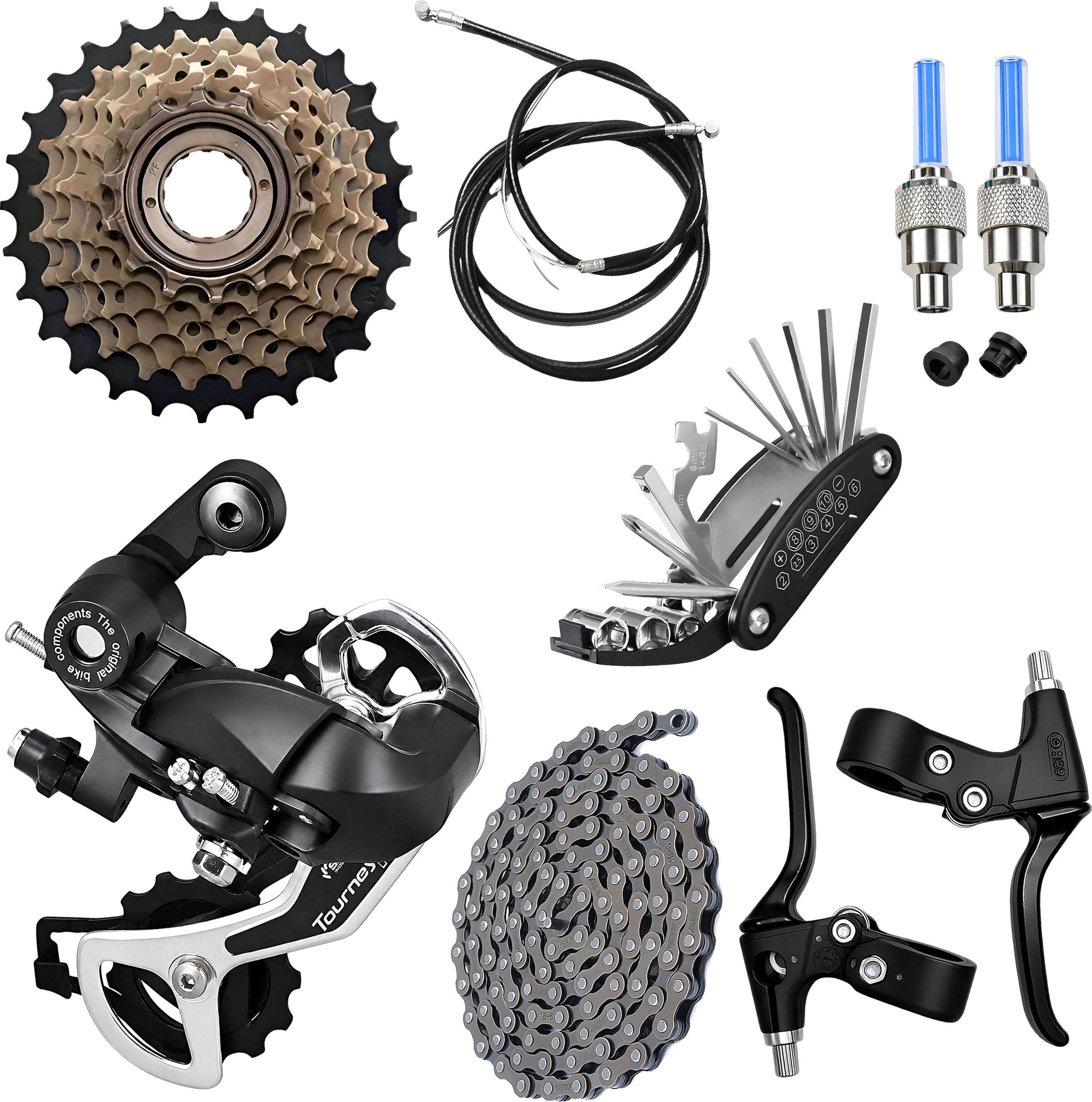 razaiq Cycle Workshop Kit Rear Gear Freewheel Chain Tool LED Tyre Valve Cap Set Bicycle Brake Disk-picture-42