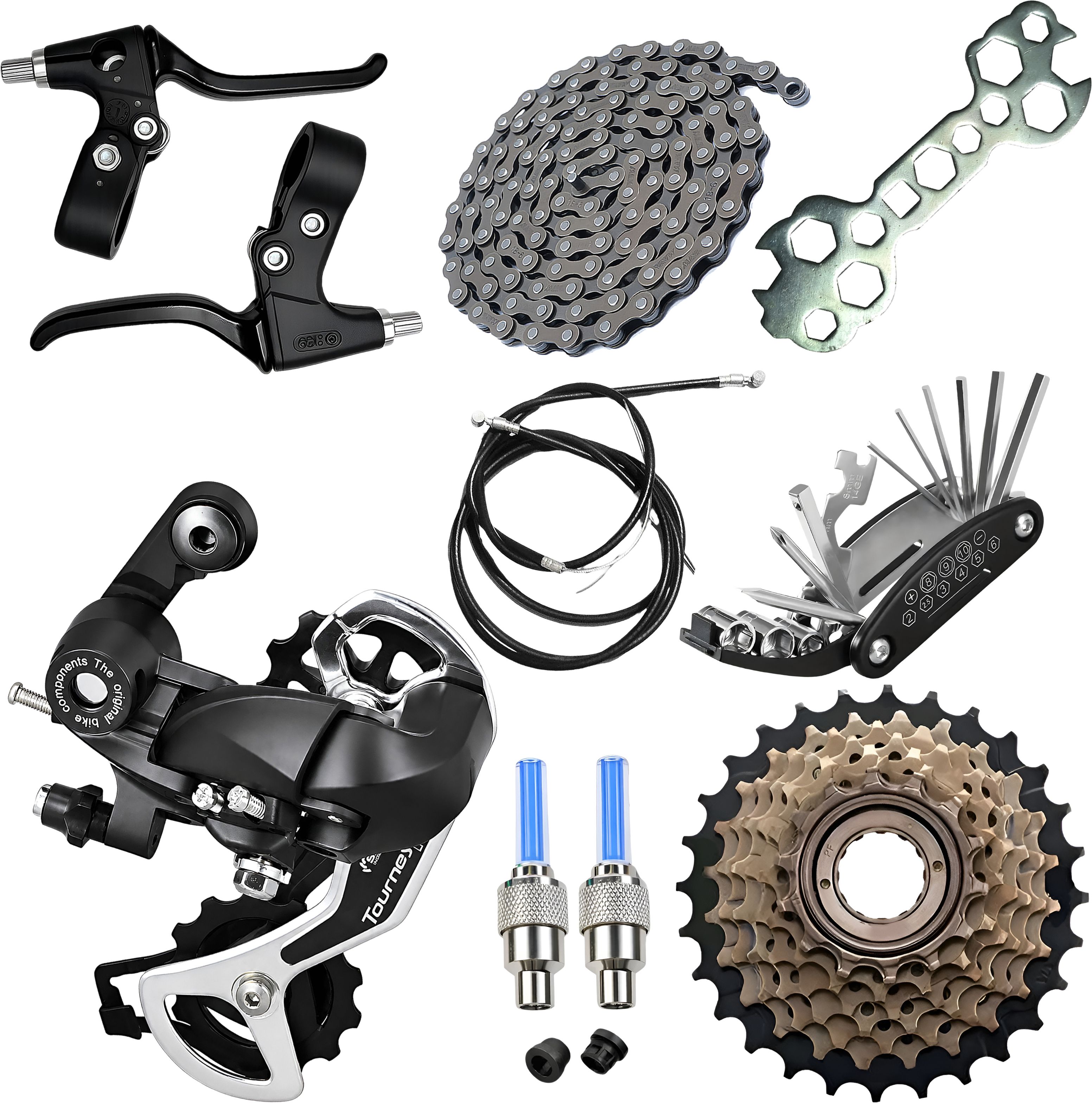 razaiq Cycle Workshop Kit Rear Gear Chain Freewheel Tool Kit LED Tyre Valve Cap Bicycle Brake Disk-picture-35