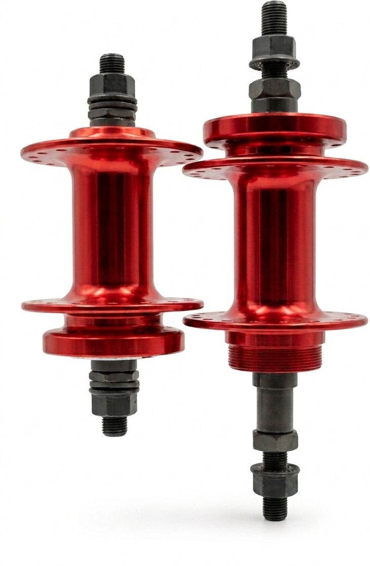 Front & Rear Aluminium Alloy Cycle Mega Hub Set with Precision Bearing, Red Bicycle Brake Disk-image-15