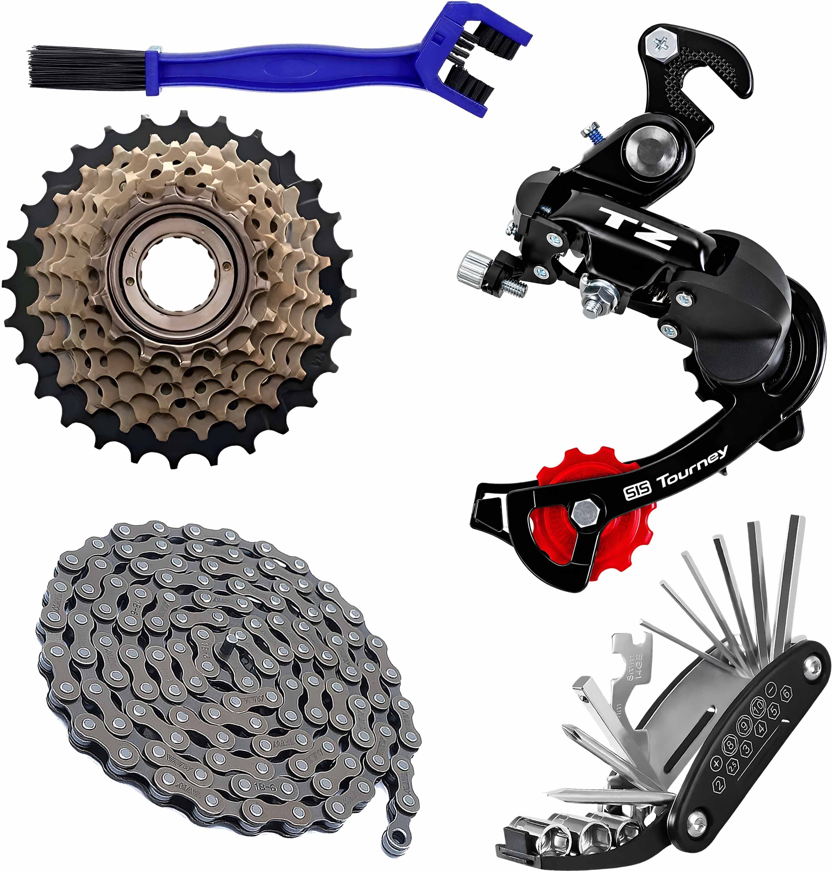 razaiq Cycle Rear Derailleur 6/7 Speed with Freewheel Chain Tool Cleaner Brush Kit Bicycle Brake Disk-picture-21