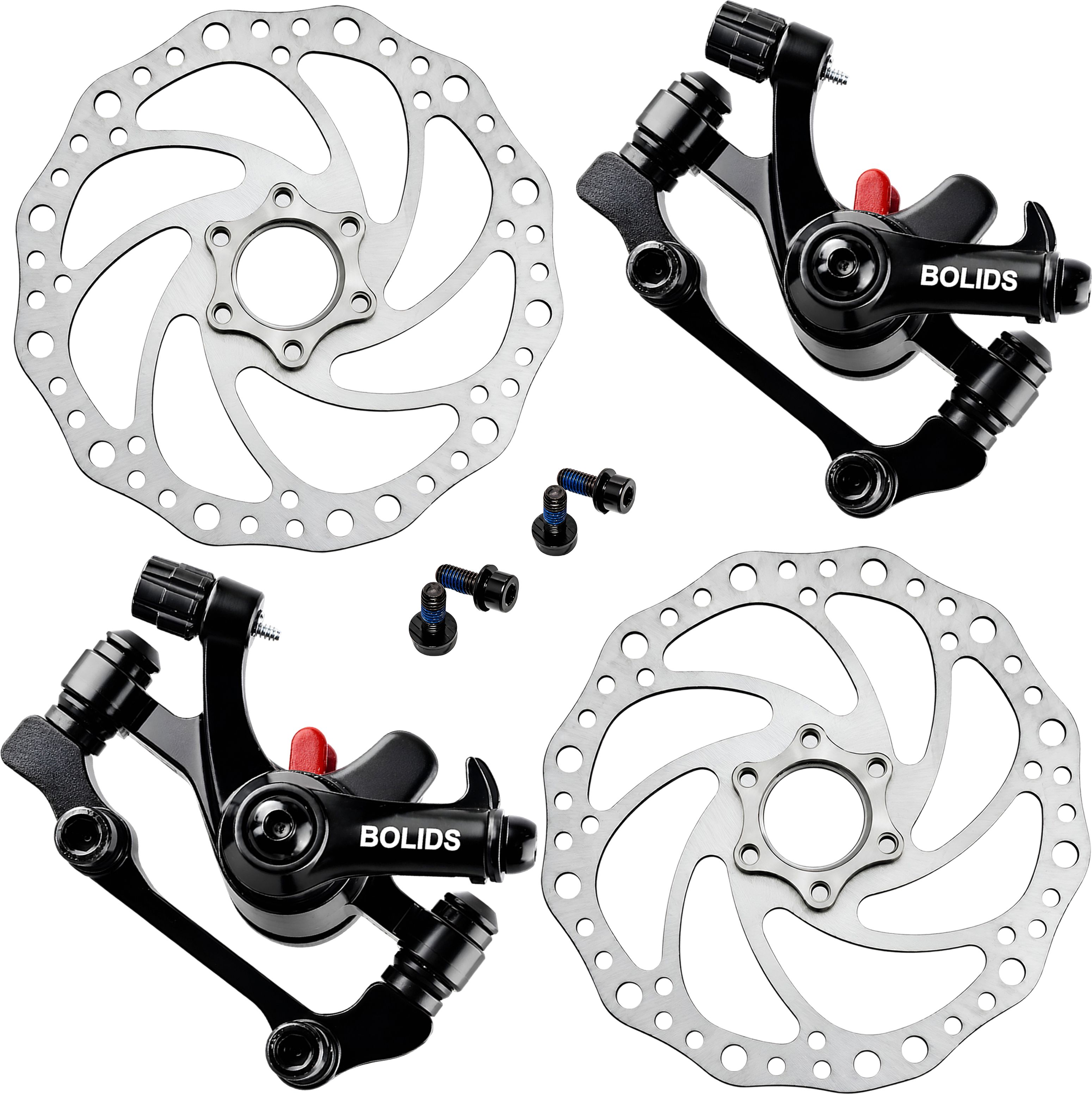 razaiq 2 Pack Front Rear Cycle Disc Brake Kit, 160mm Rotors & Black Calipers Bicycle Brake Disk-picture-21