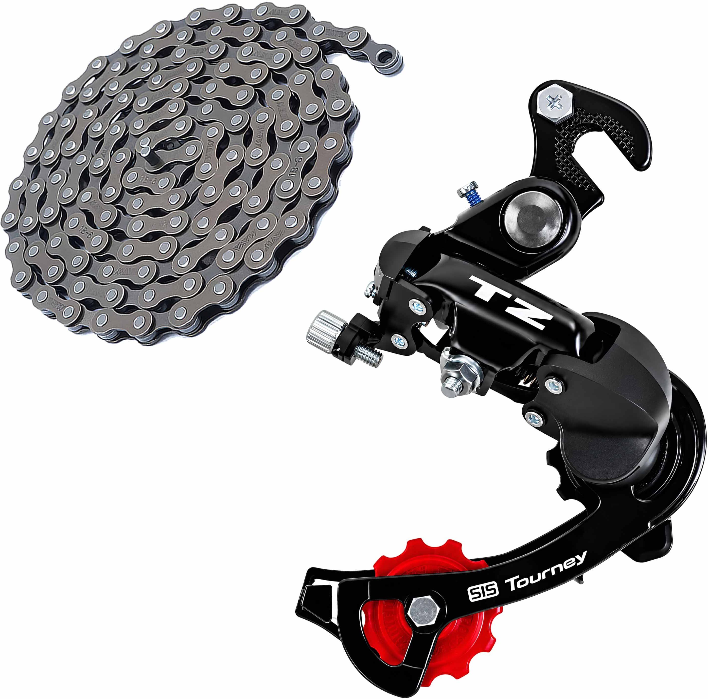 razaiq TZ Tourney Alloy Rear Derailleur and 116 Link Chain for 6/7 Speed Cycles Set Bicycle Brake Disk-picture-28
