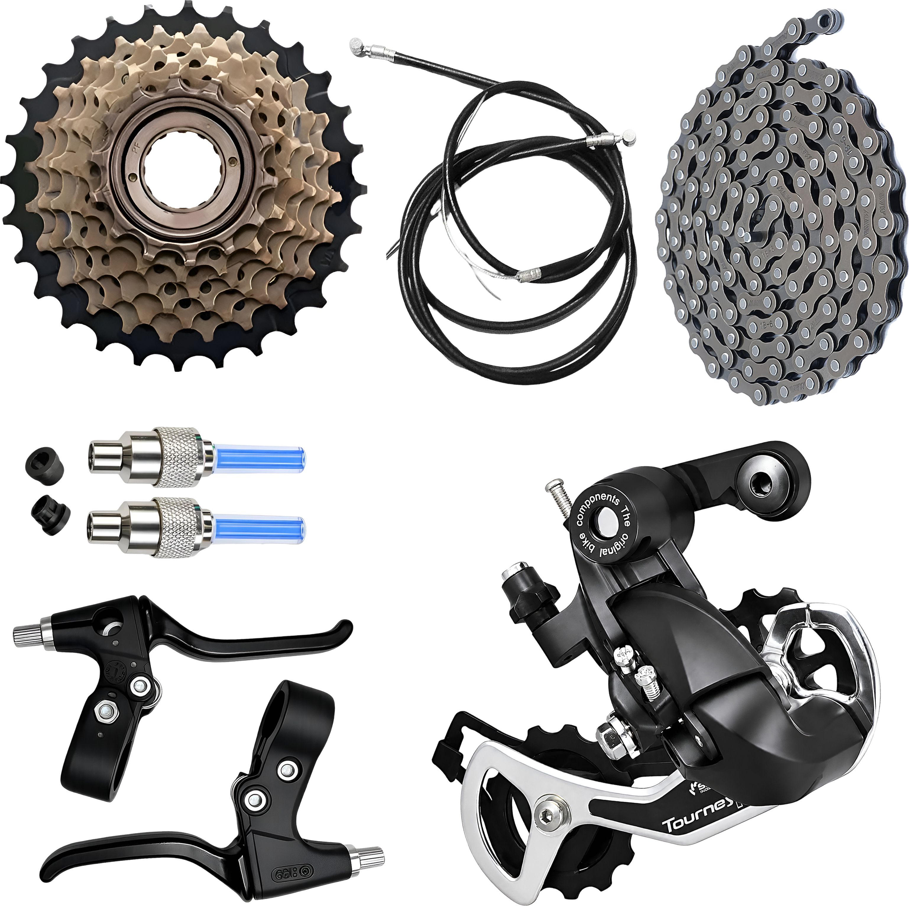 razaiq Cycle Transmission Kit Rear Derailleur Chain Freewheel LED Wheel Light Set Bicycle Brake Disk-picture-12