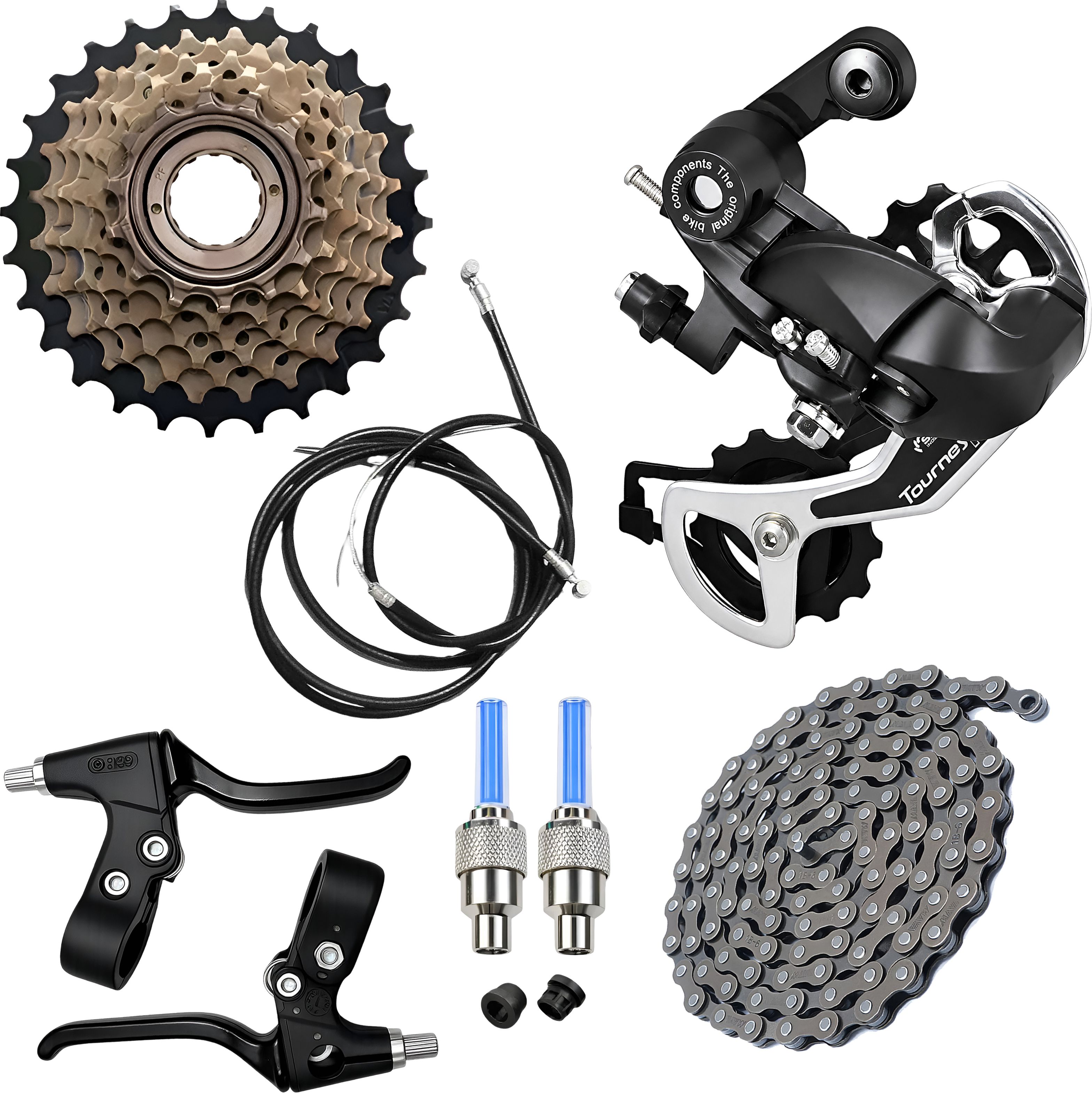 razaiq Cycle Rear Gear Upgrade Kit Chain Freewheel Brake Lever LED Valve Cap Set Bicycle Brake Disk-picture-41