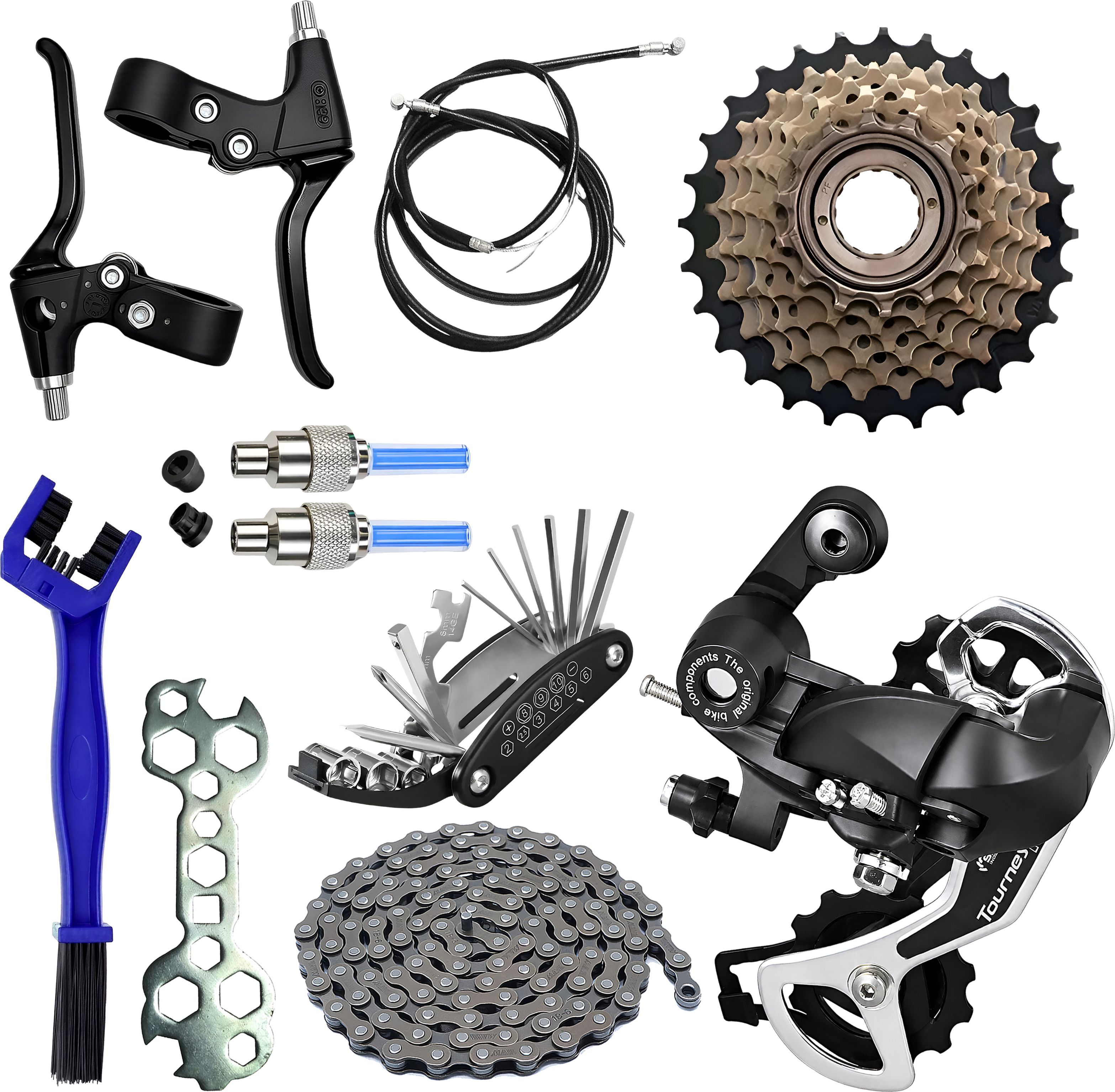 razaiq Bicycle All in One Repair Kit Rear Gear Chain Brush Tool LED Valve Cap Set Bicycle Brake Disk-picture-32