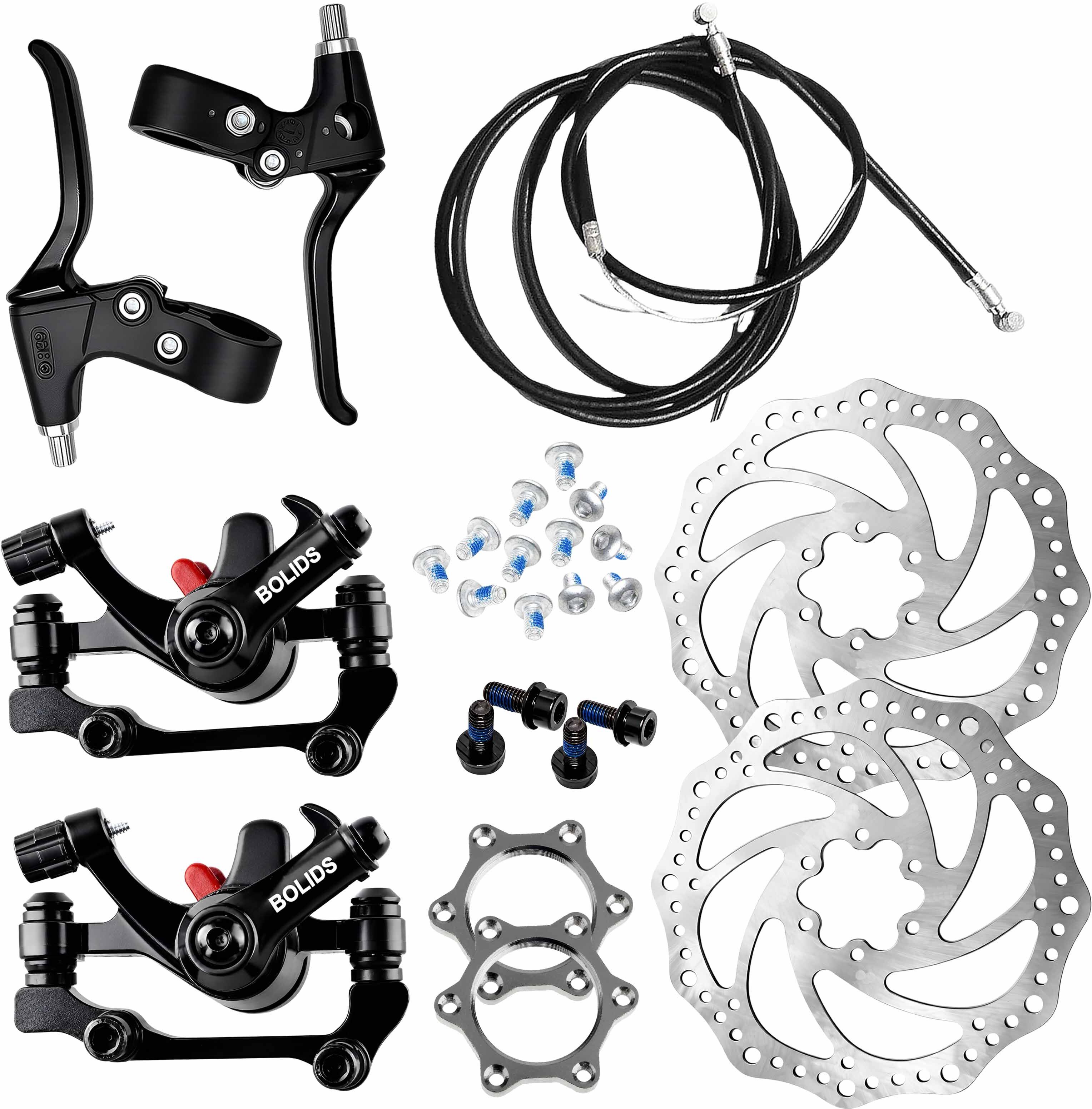 razaiq Mechanical Cycle Disc Brake Set, Brake Lever Cable & 160mm Rotor Kit Bicycle Brake Disk-picture-18