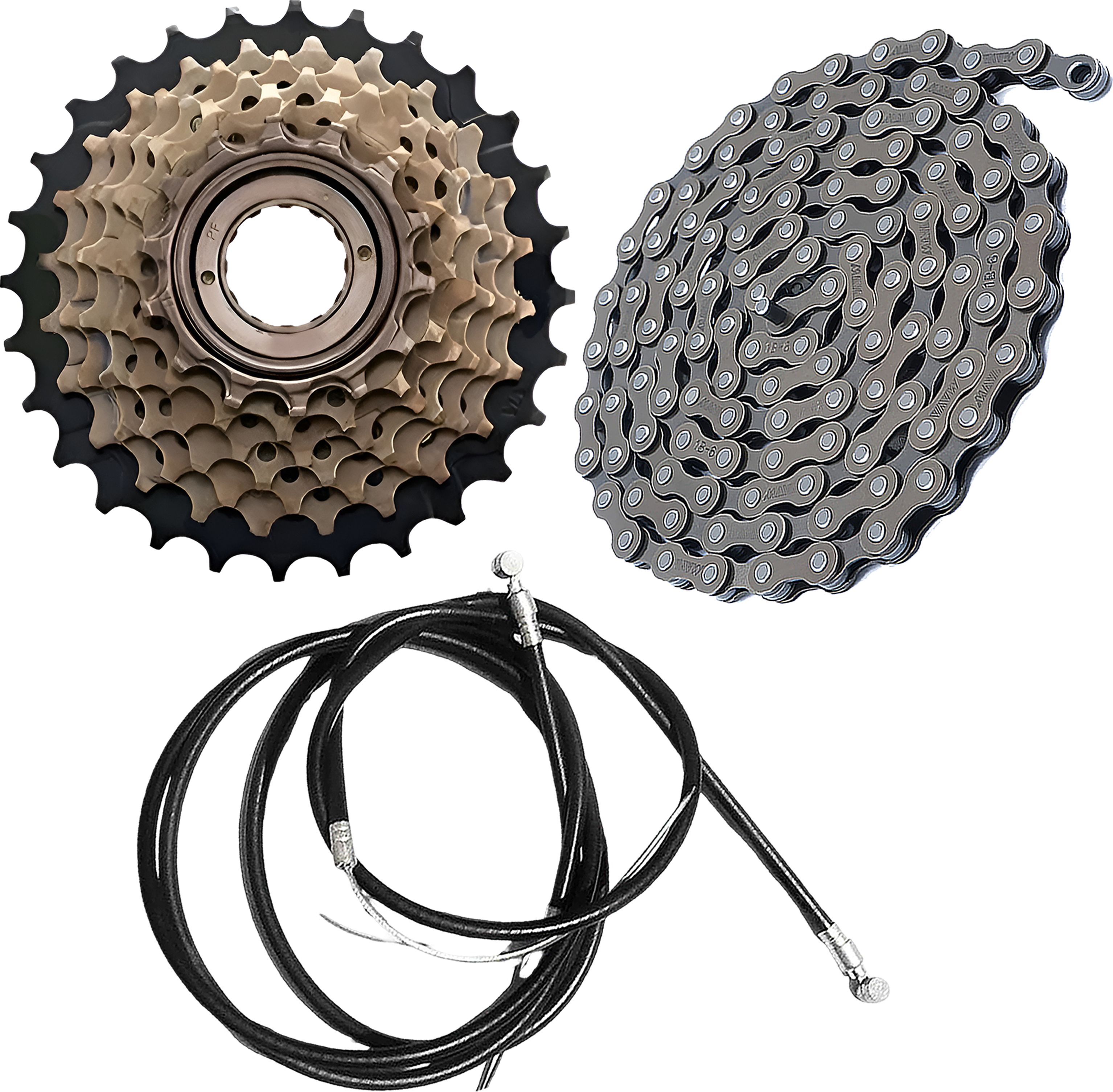 Universal Bicycle Drivetrain Kit, Cassette, Chain & Brake Cable Set Bicycle Brake Disk-image-13