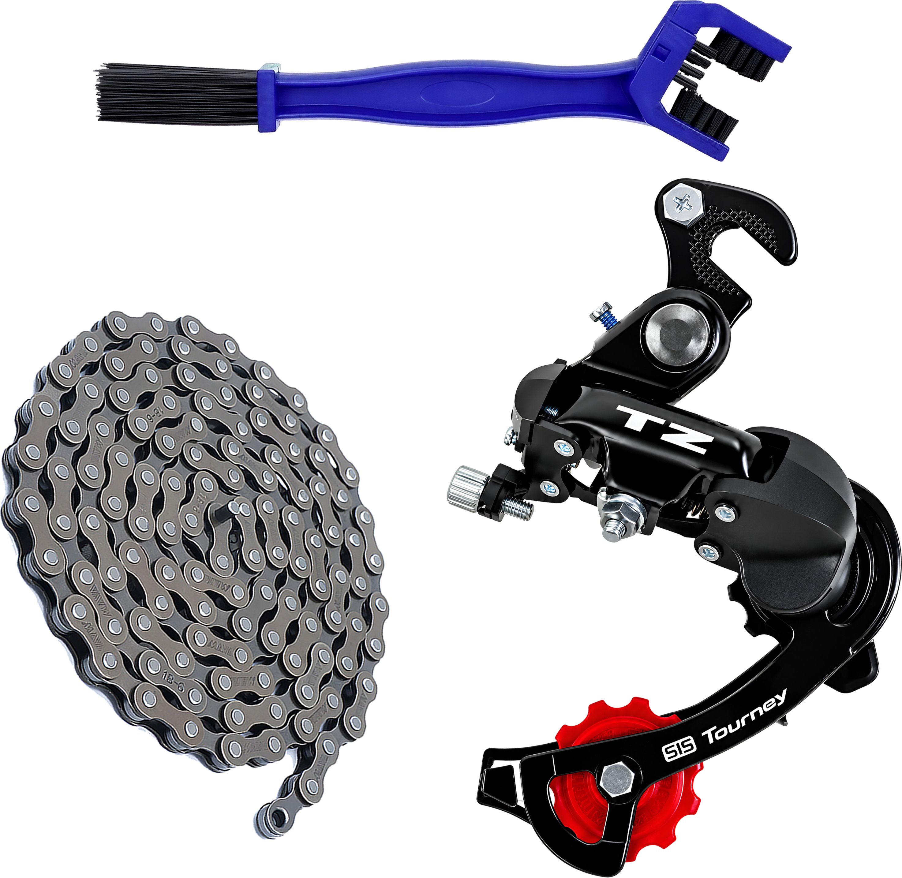 razaiq Cycle Rear Gear Changer TZ Tourney with 116 Link Chain and Brush Repair Combo Bicycle Brake Disk-picture-37
