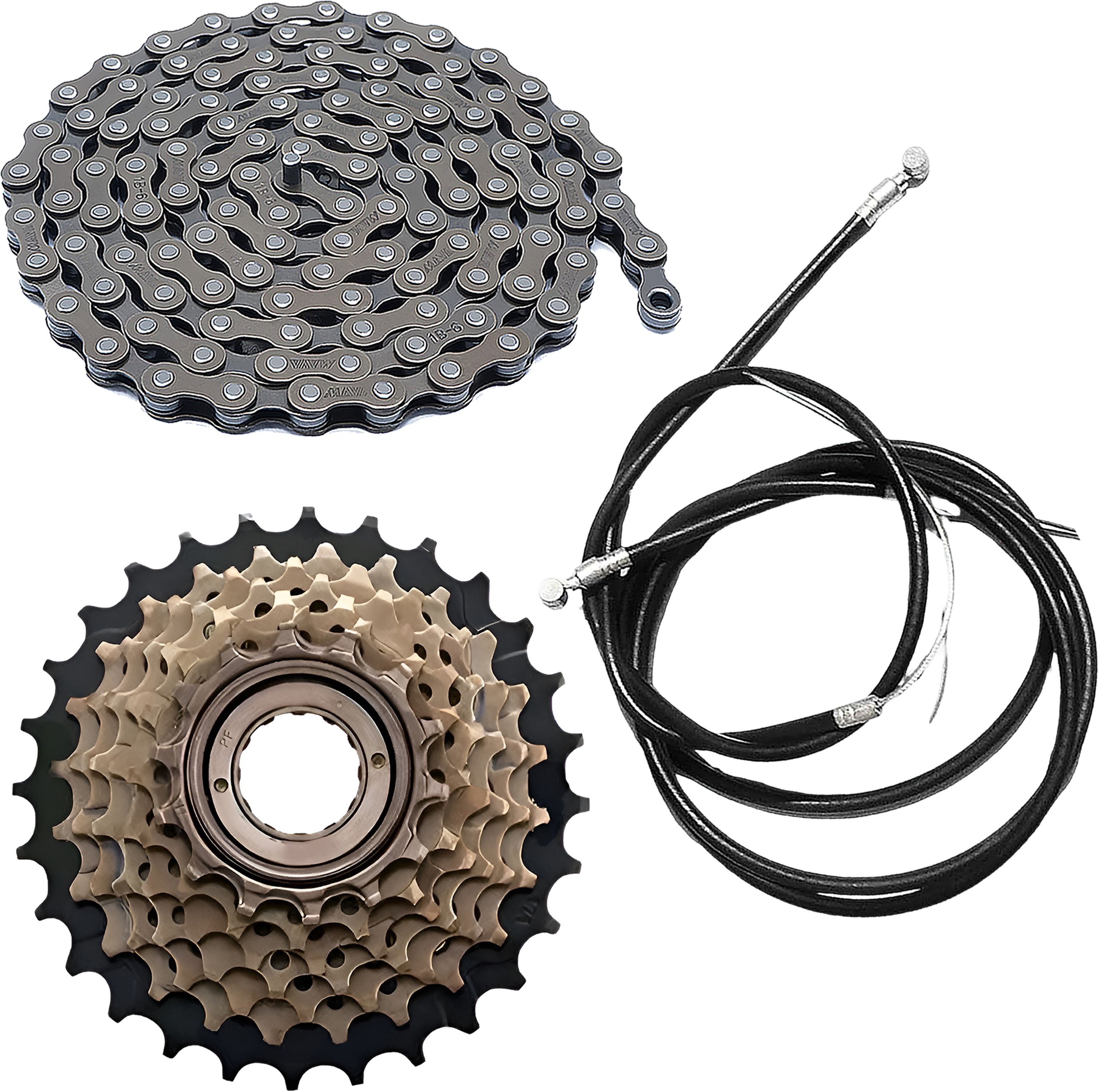 razaiq Cycle 7 Speed Drivetrain Kit with Cassette, Chain & Brake Cable Wire Set Bicycle Brake Disk-picture-12