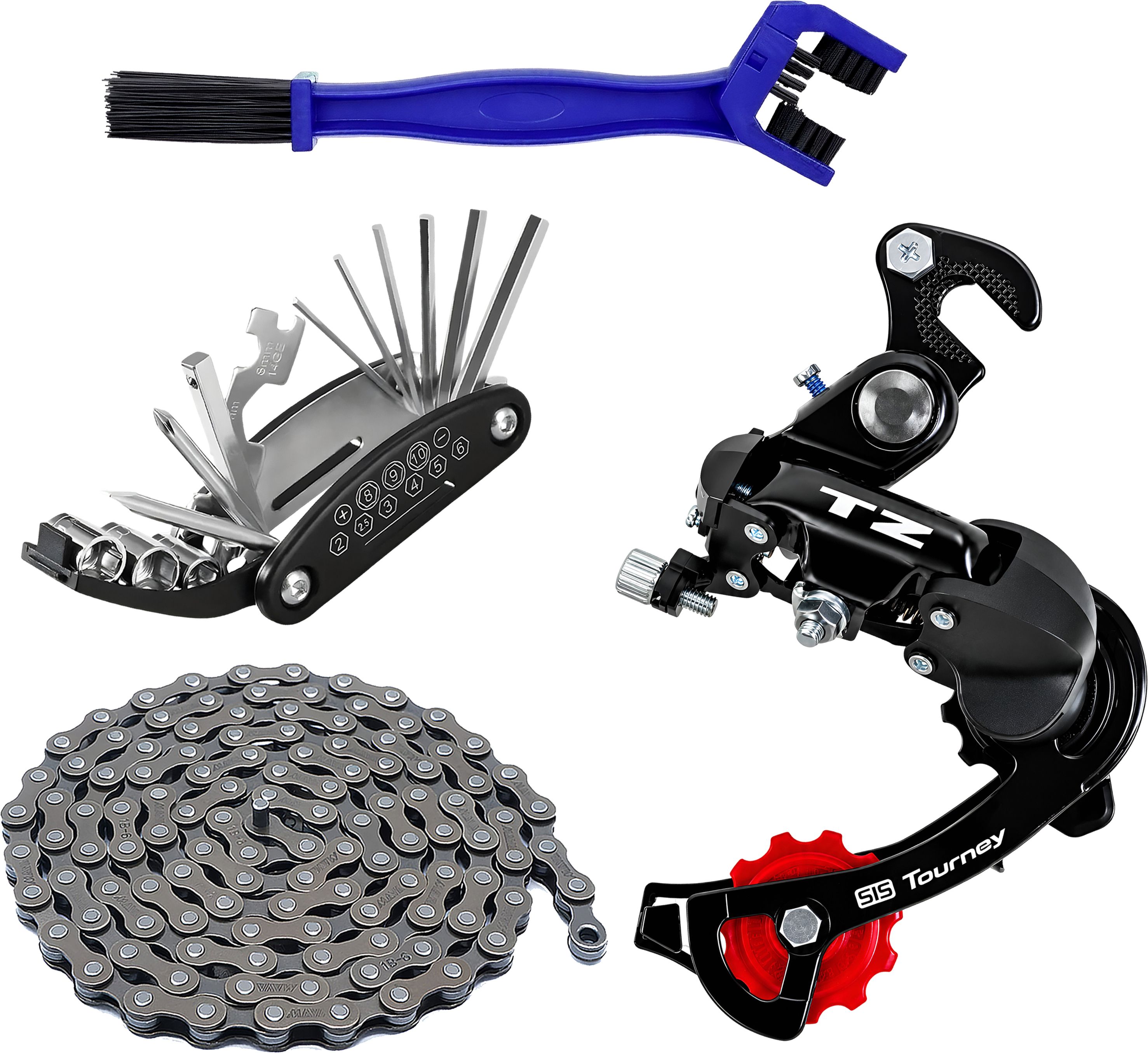 razaiq Bicycle TZ Tourney Rear Derailleur Chain Tool Kit Cleaner Brush Gear Combo Bicycle Brake Disk-picture-25